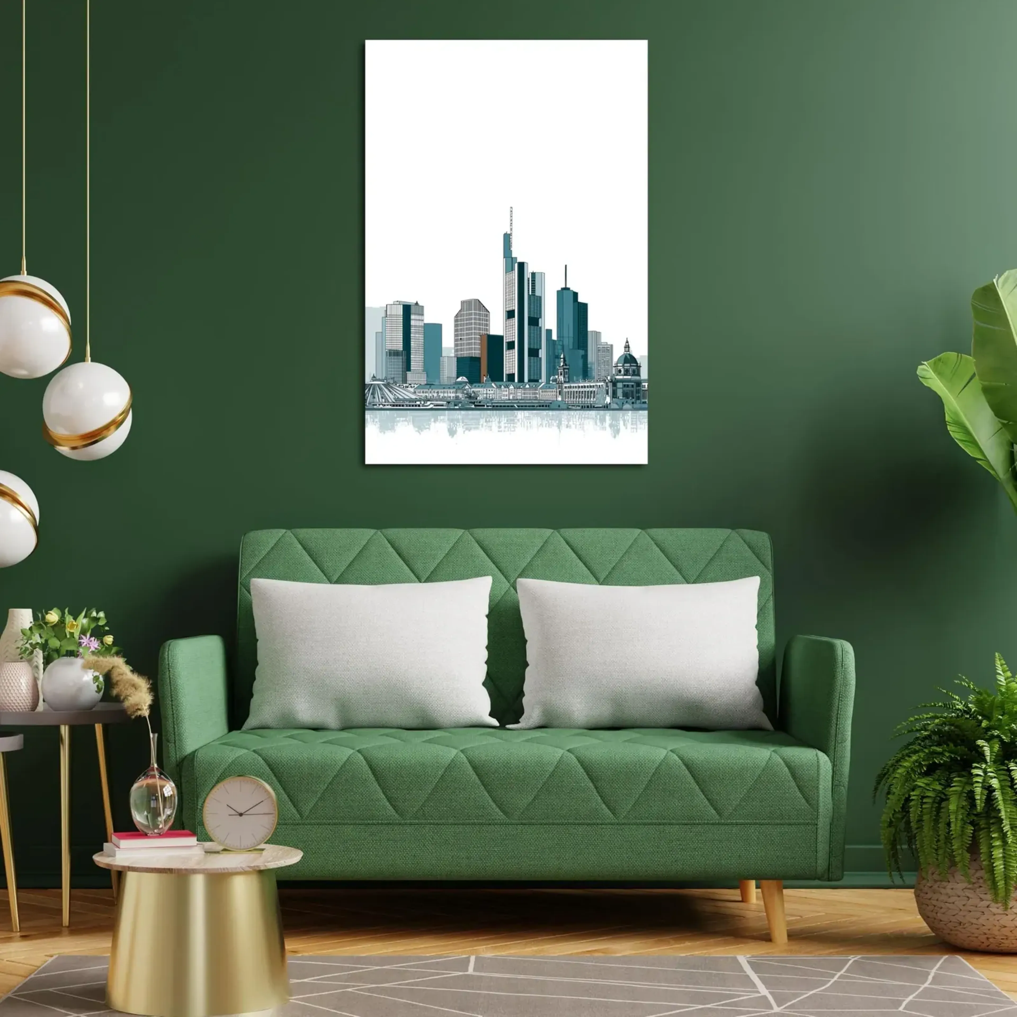 Frankfurter Skyline in Petrol – Ansicht 3