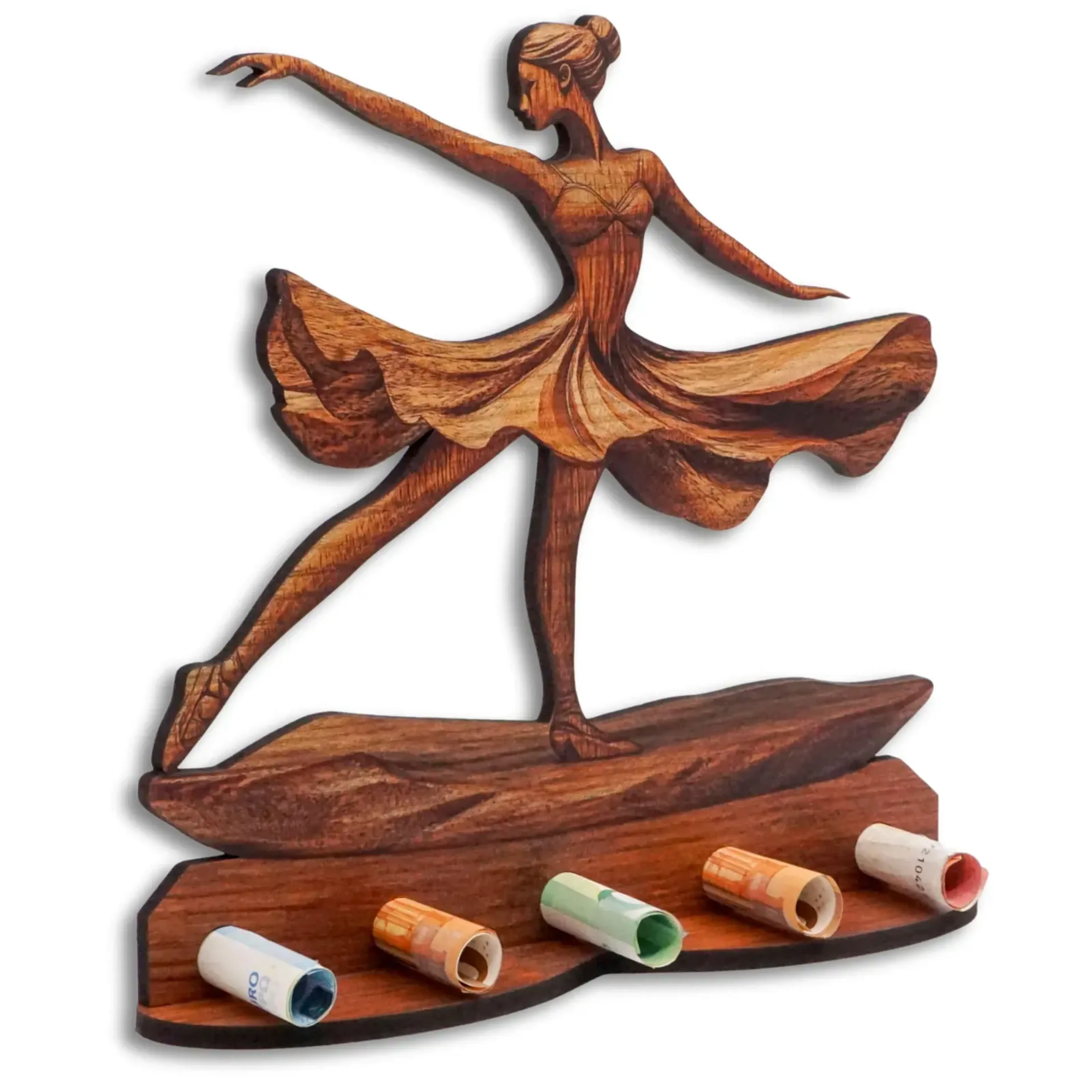 Geldgeschenk „Ballett“ in Holzoptik