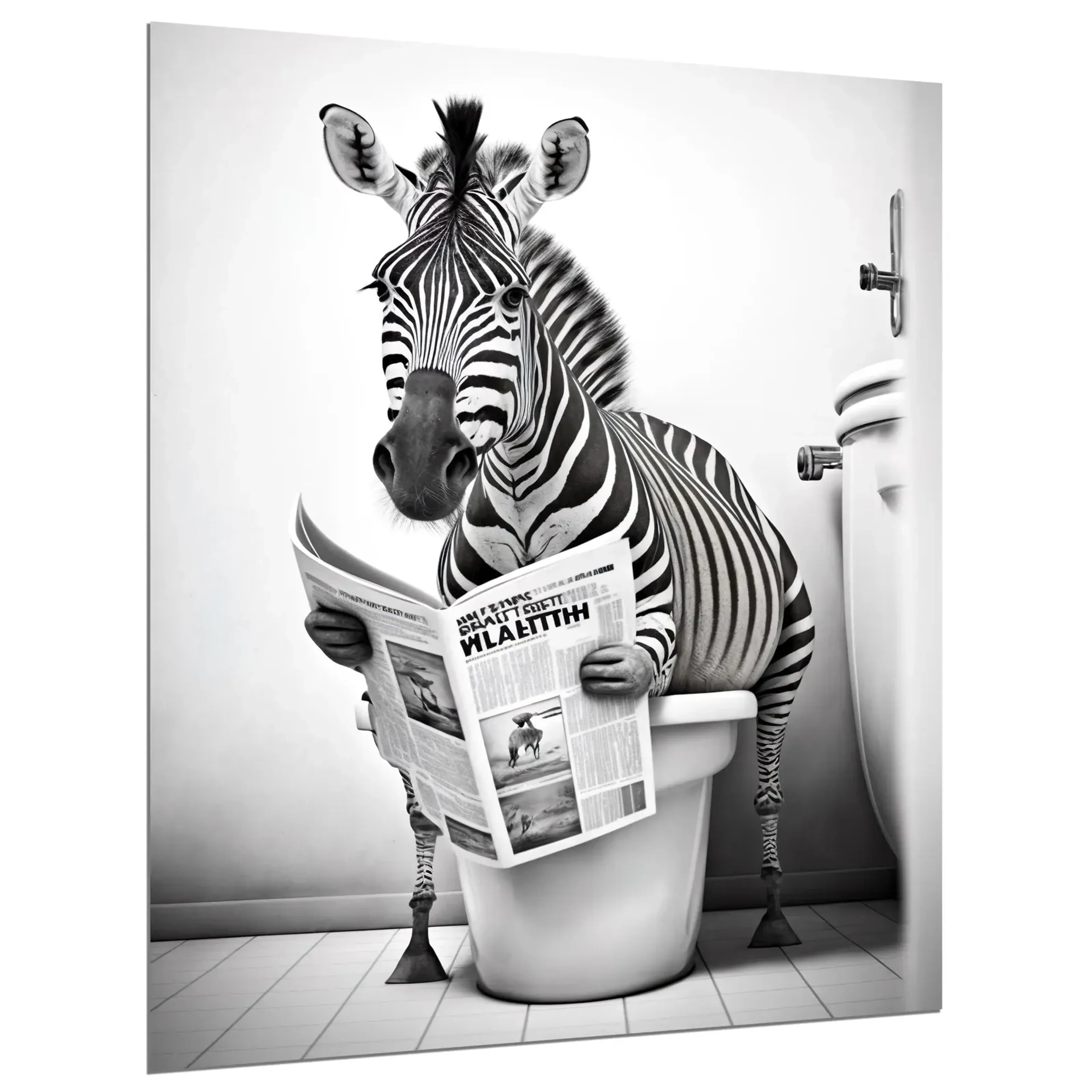 Zebra mit Zeitung