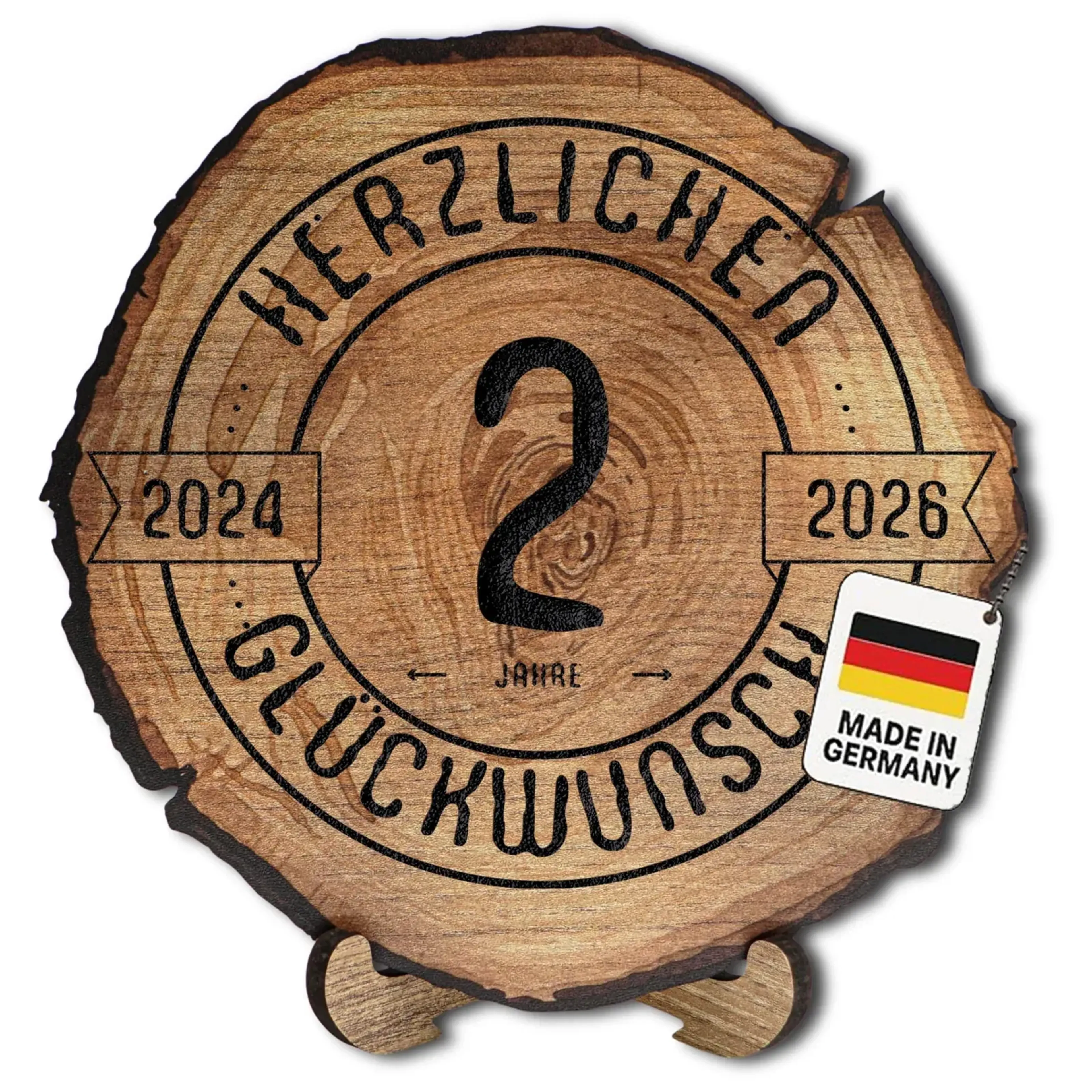Baumscheibe „Herzlichen Glückwunsch“ zum Geburtstag – Ansicht 3