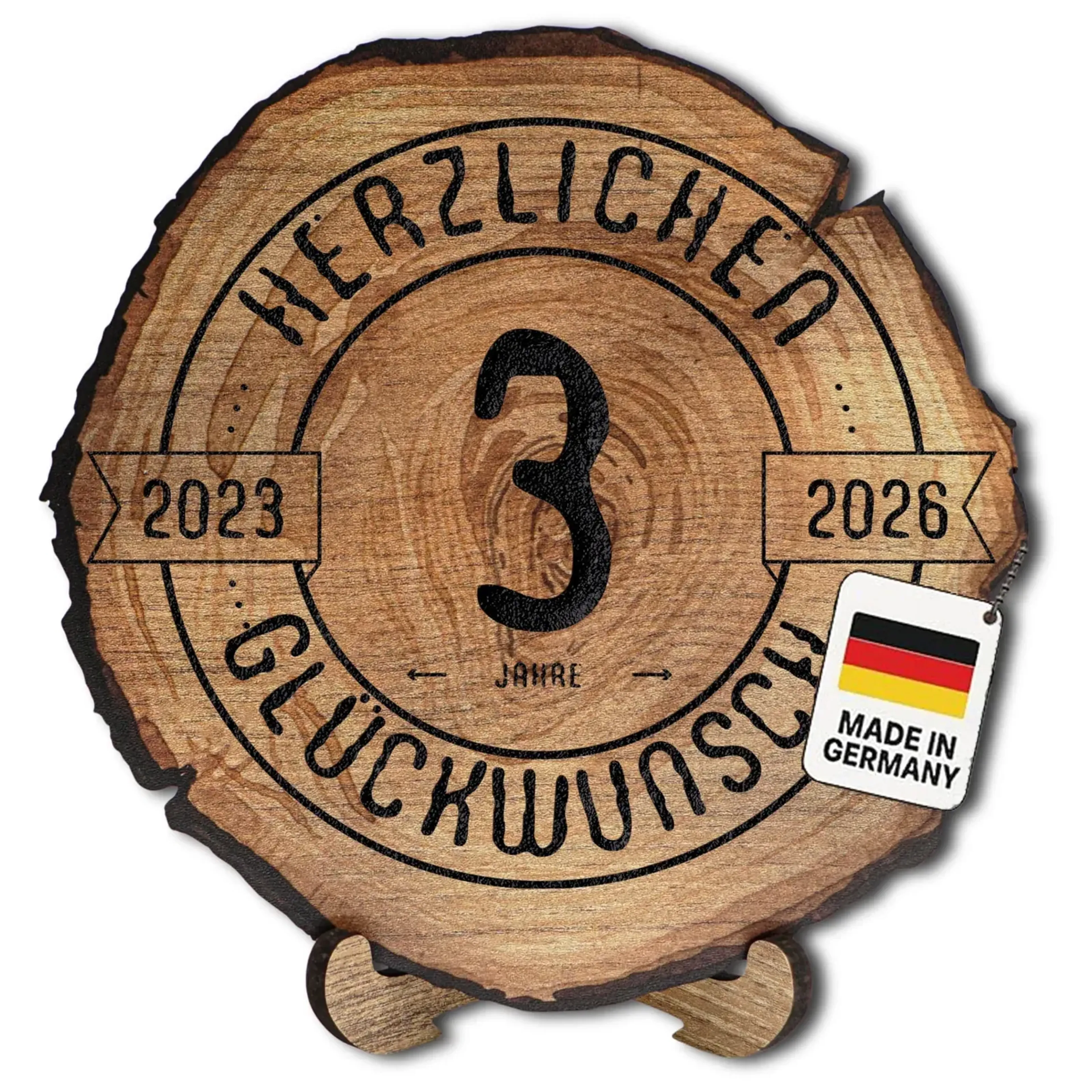 Baumscheibe „Herzlichen Glückwunsch“ zum Geburtstag – Ansicht 4