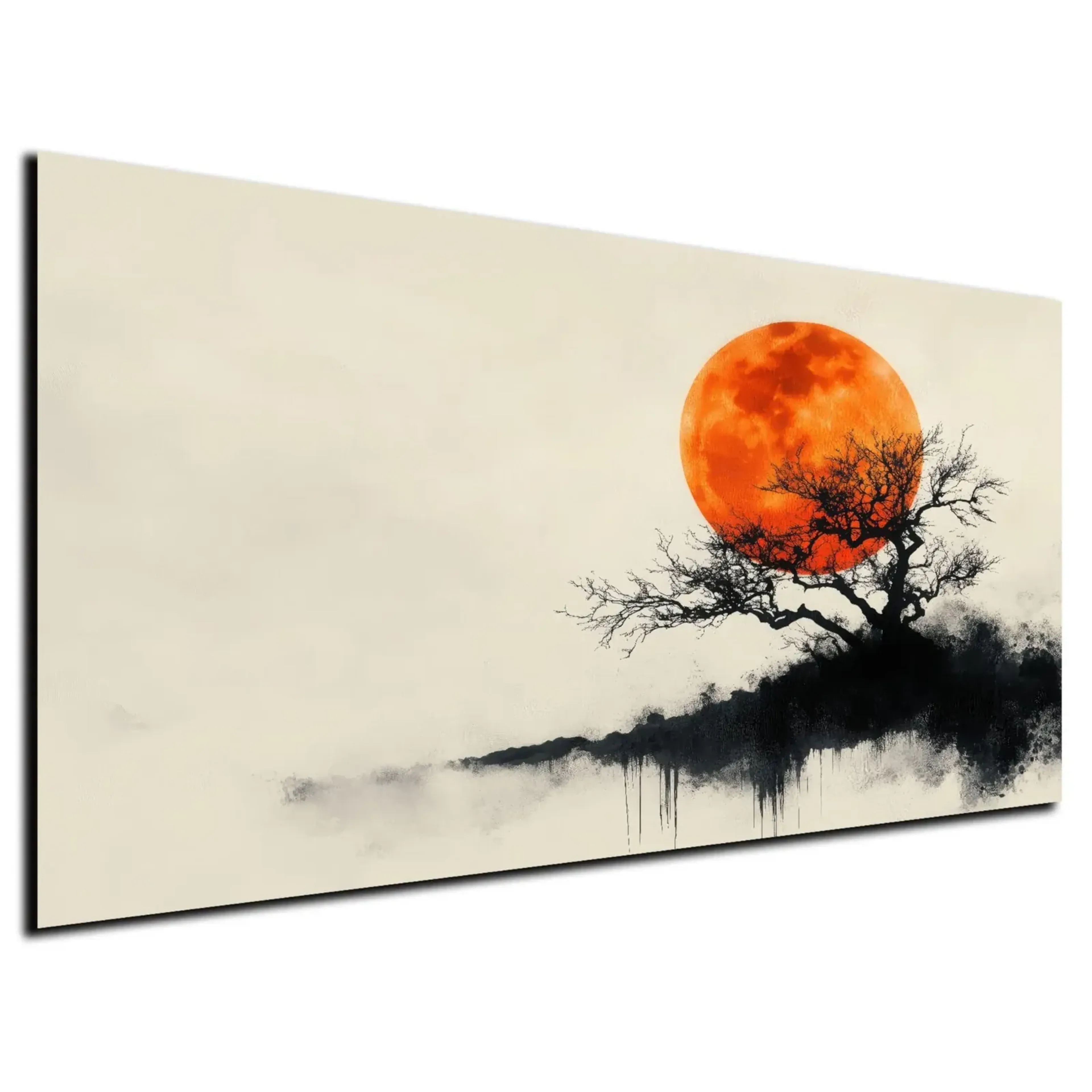 Baum vor orangefarbener Sonne – Ansicht 5
