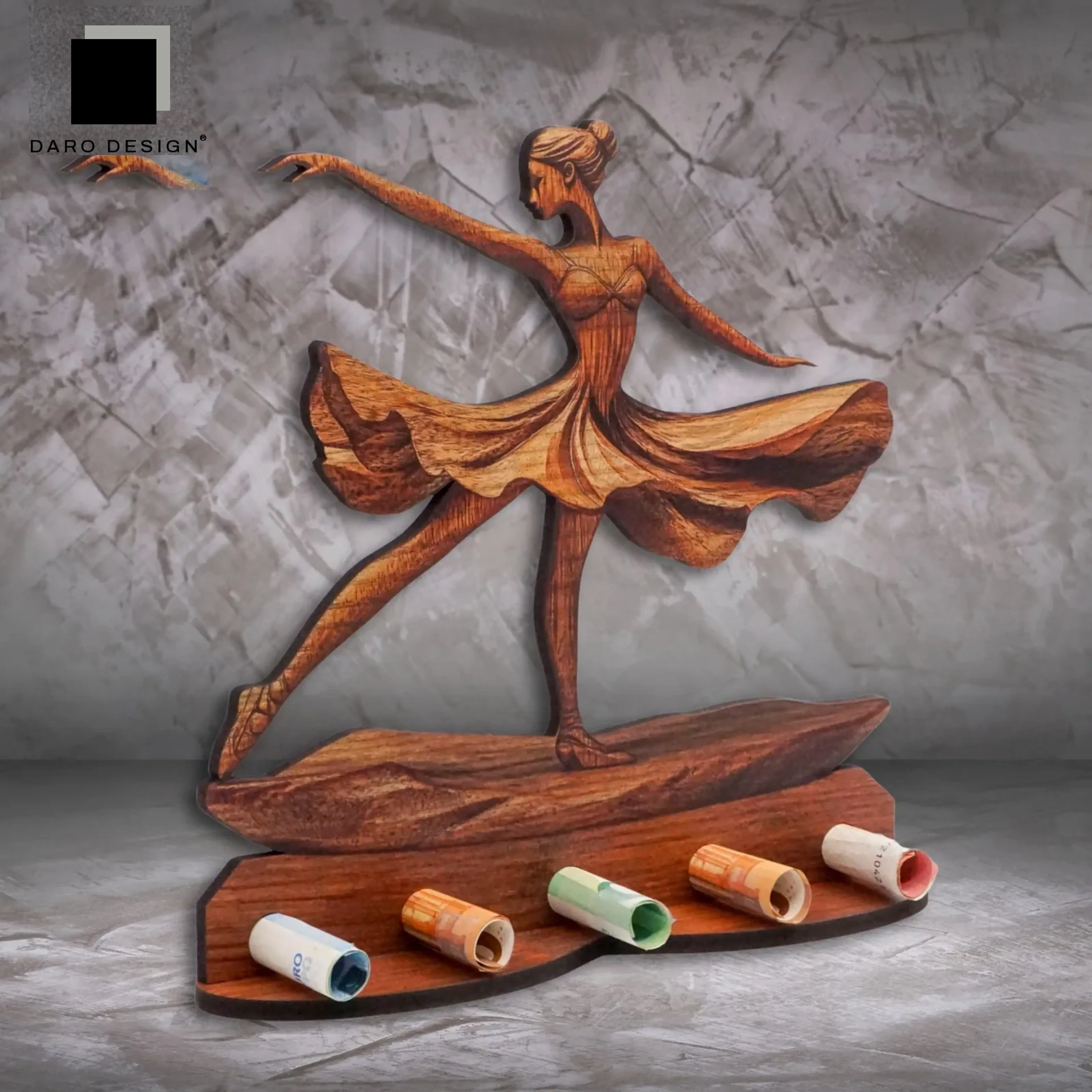Geldgeschenk „Ballett“ in Holzoptik – Ansicht 3