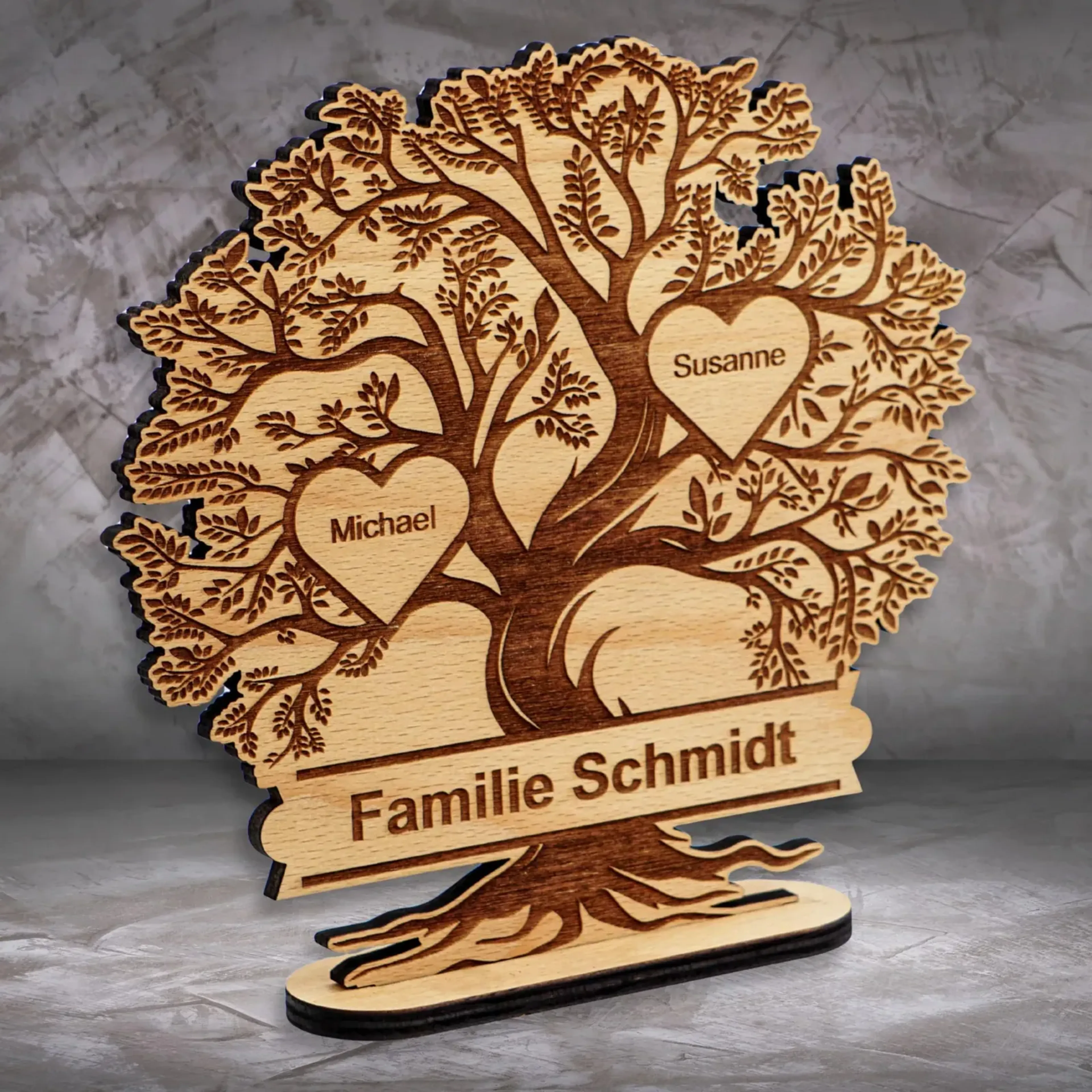 Lebensbaum mit Gravur und Namen – Ansicht 2