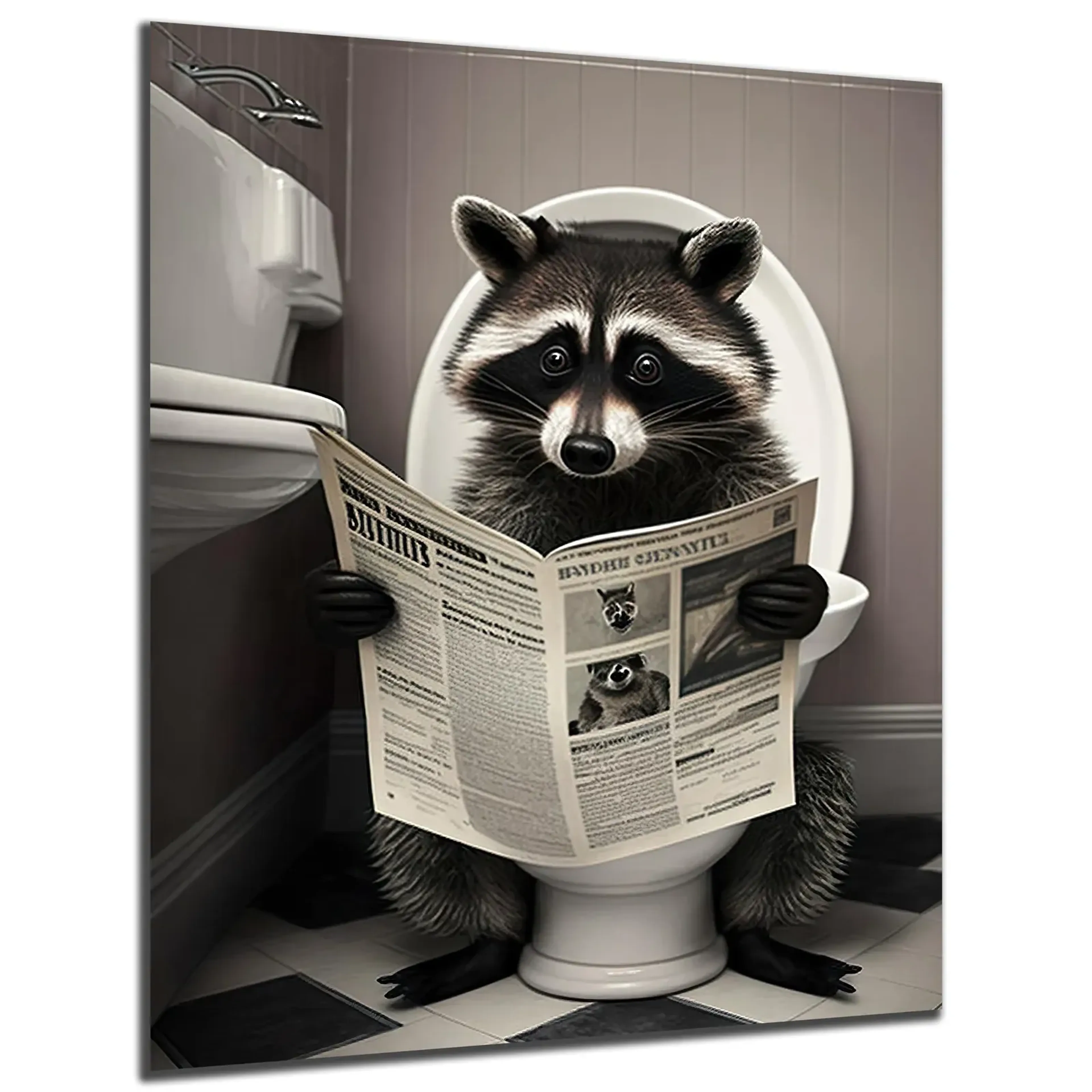 Waschbär beim Zeitunglesen – Ansicht 5