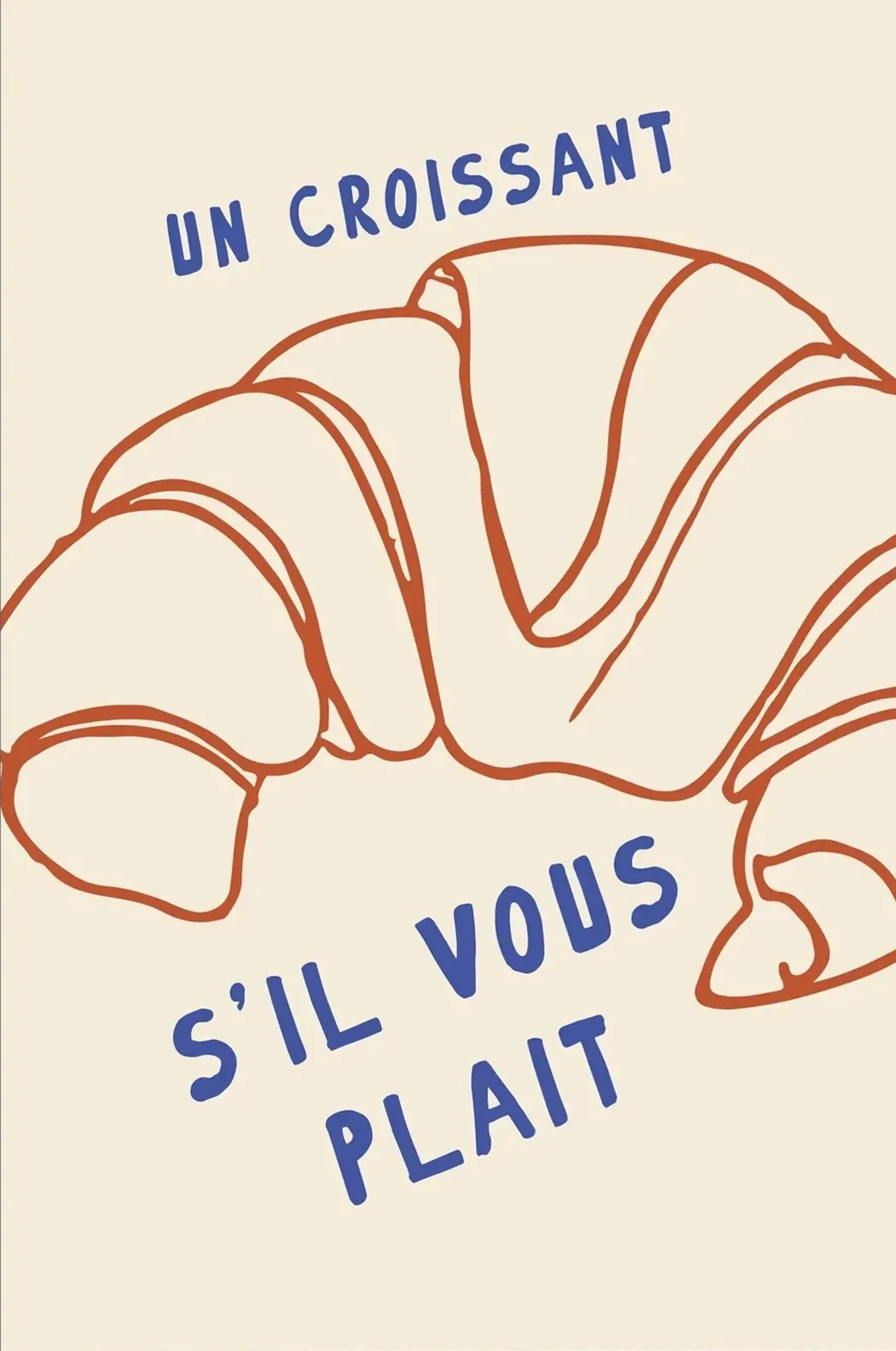 Un Croissant S’il Vous Plaît – Motiv als Wandbild auf Holz