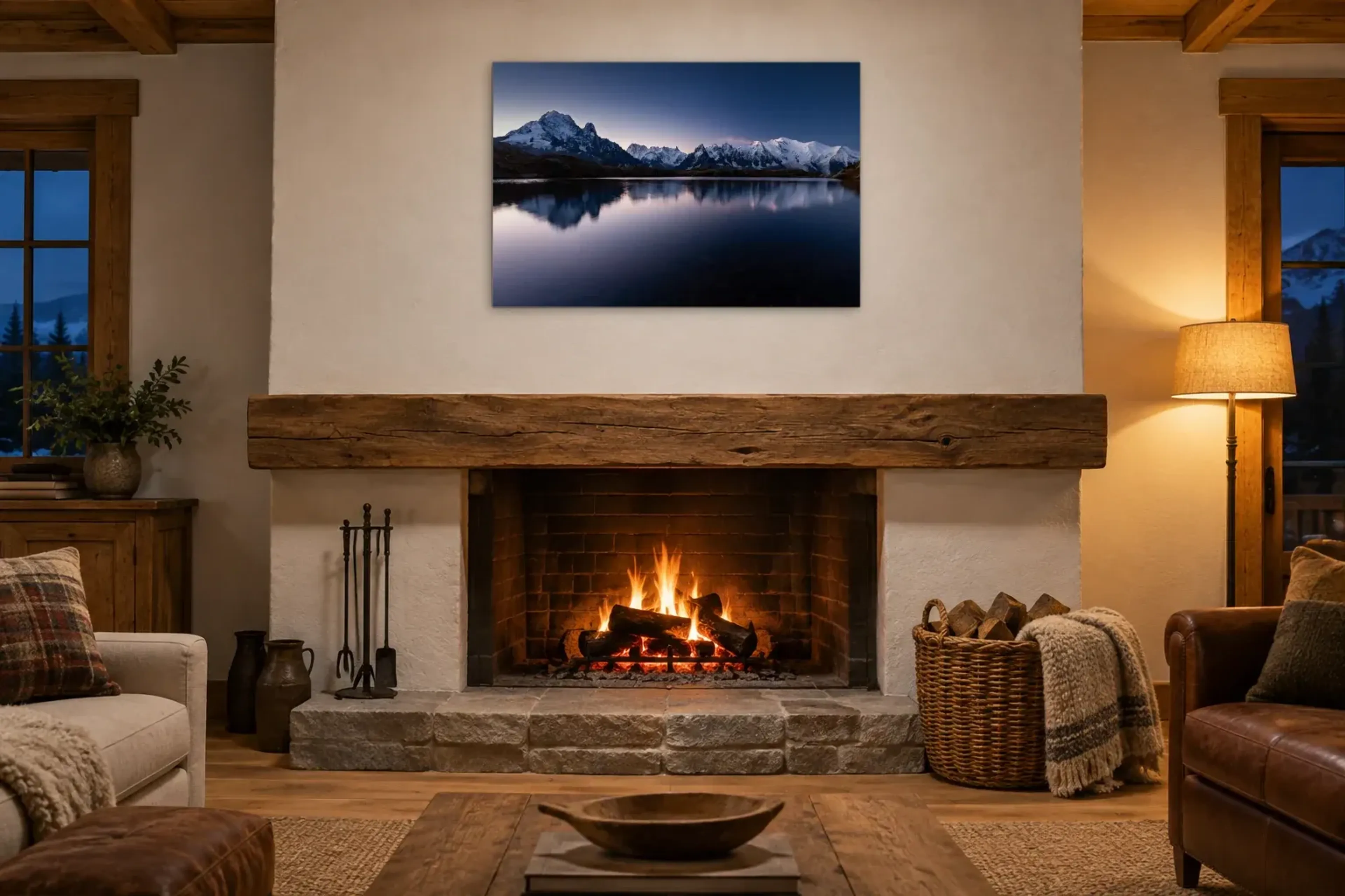 Bergsee als Wandbild im Raum – Welt Natur und Weite
