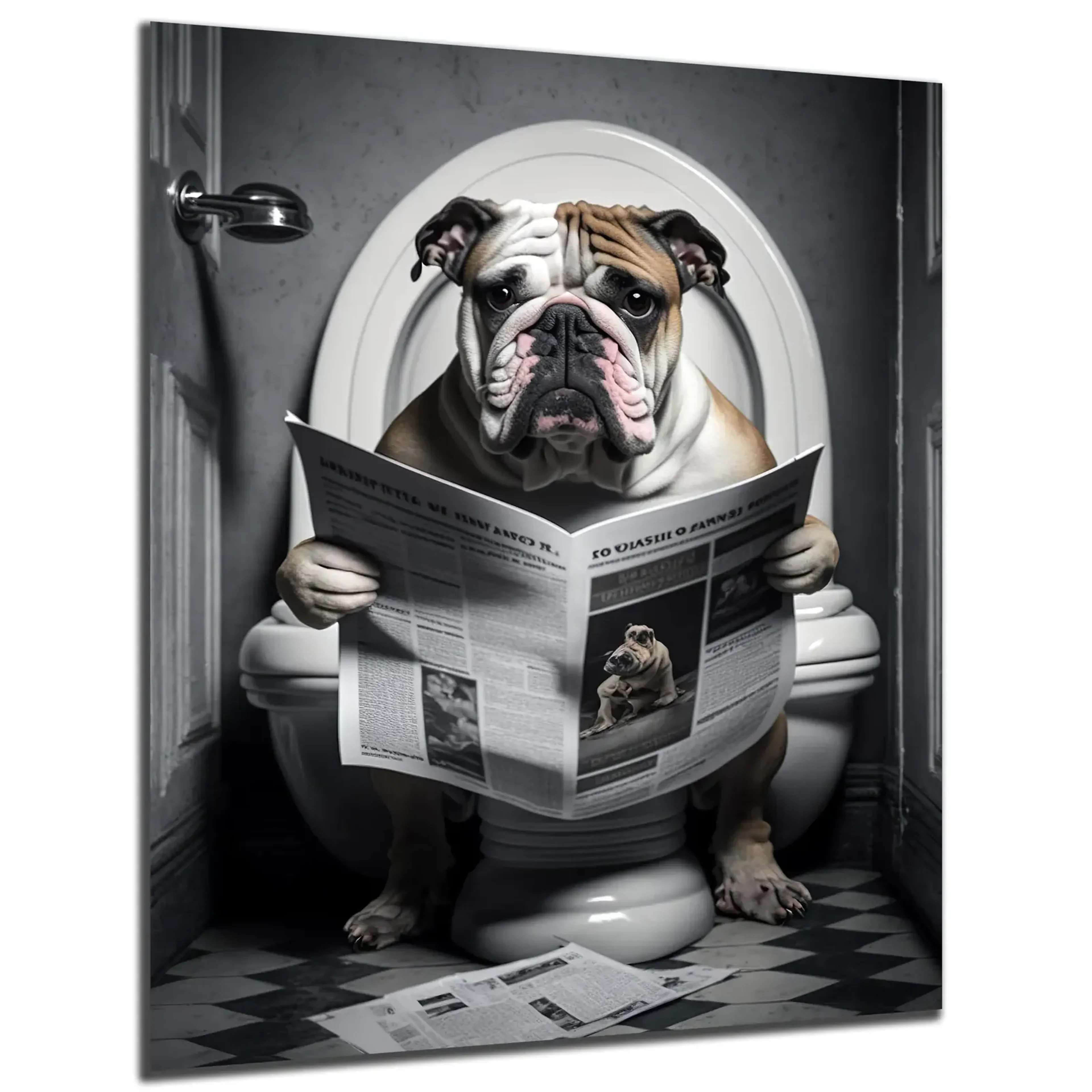Bulldogge bei der Zeitungslektüre – Ansicht 5