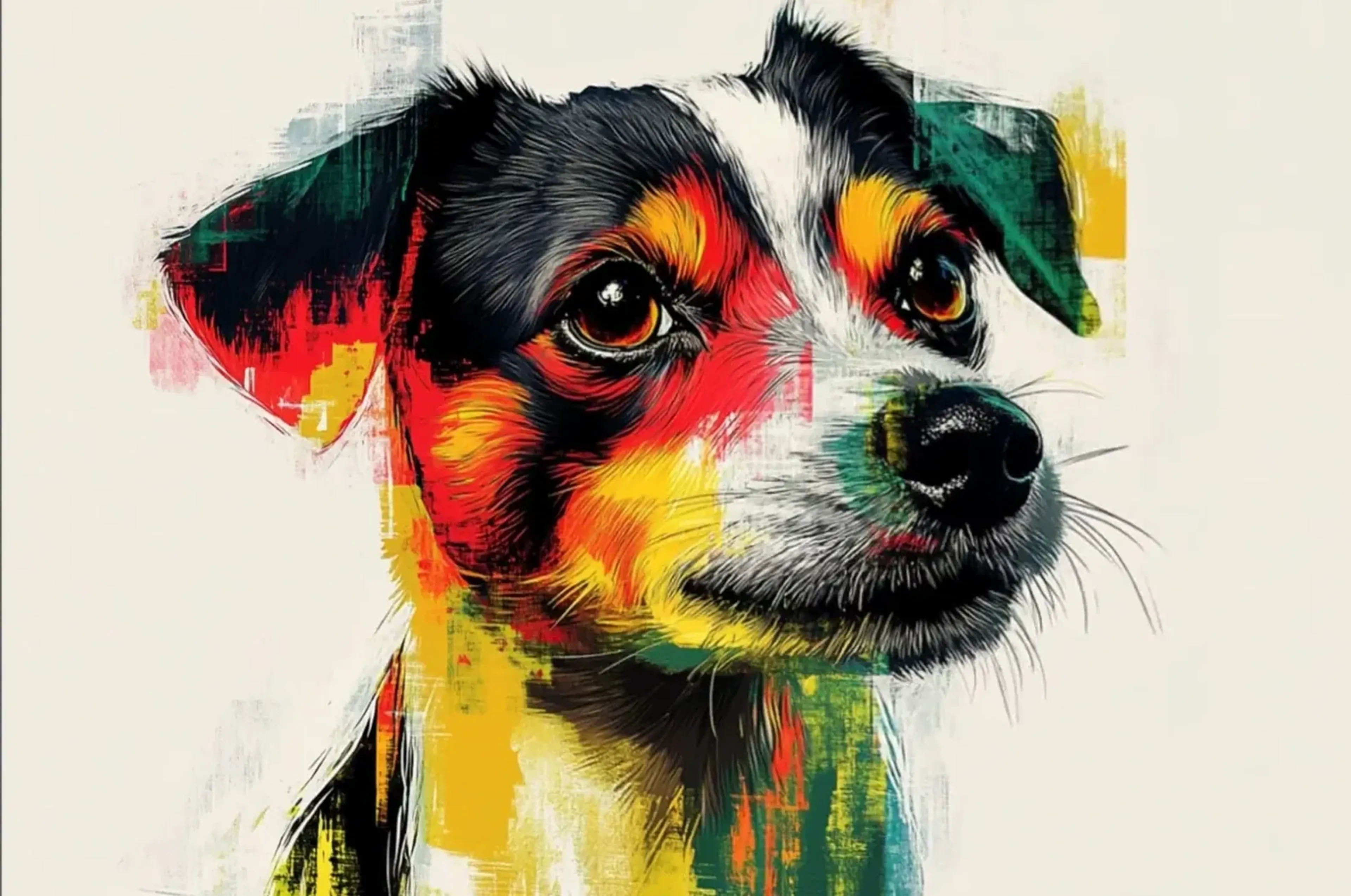 Jack Russell im Seitenblick – Motiv als Wandbild auf Holz
