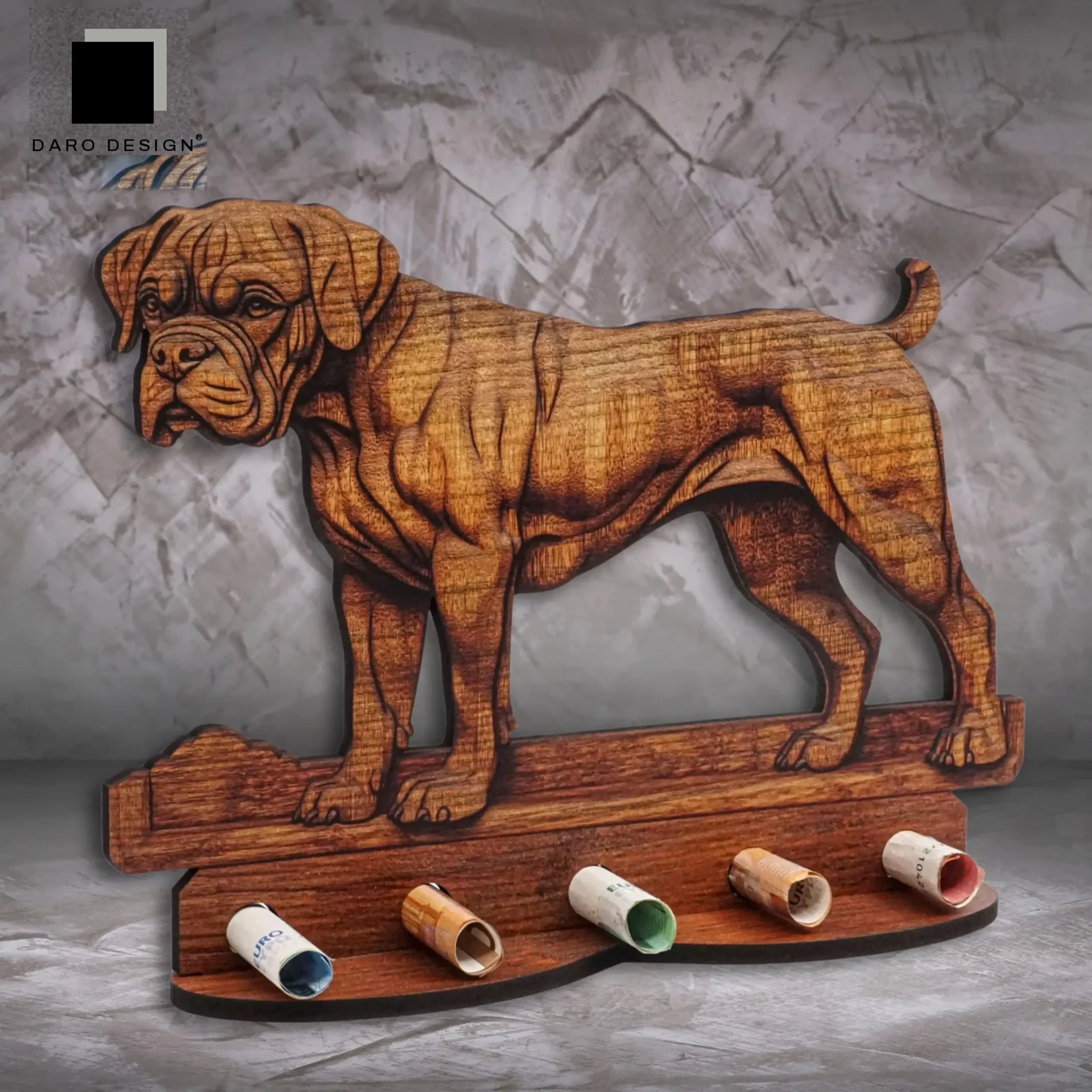 Geldgeschenk „Hund“ in Holzoptik – Ansicht 3