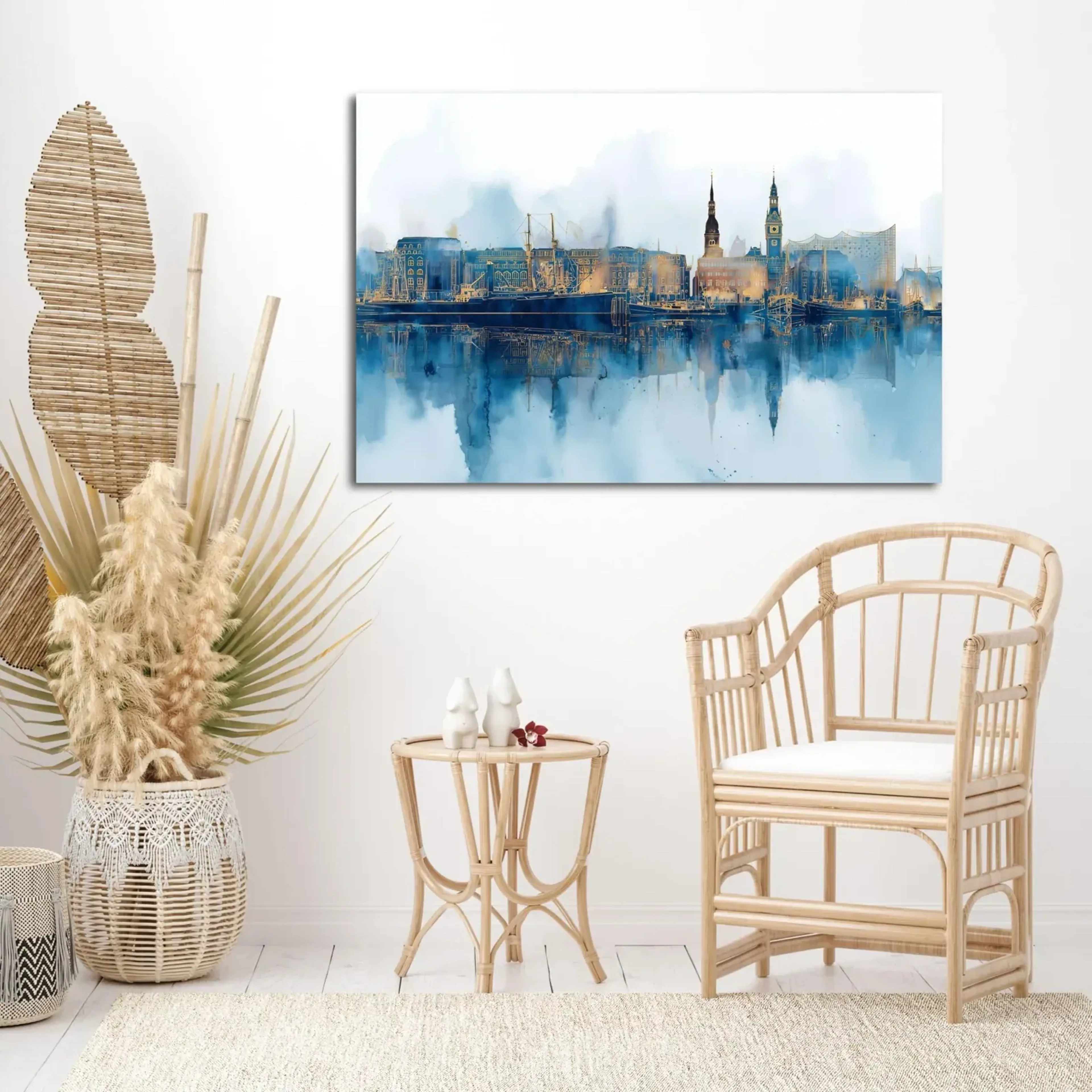 Hamburger Hafen in Blaugold – Ansicht 2