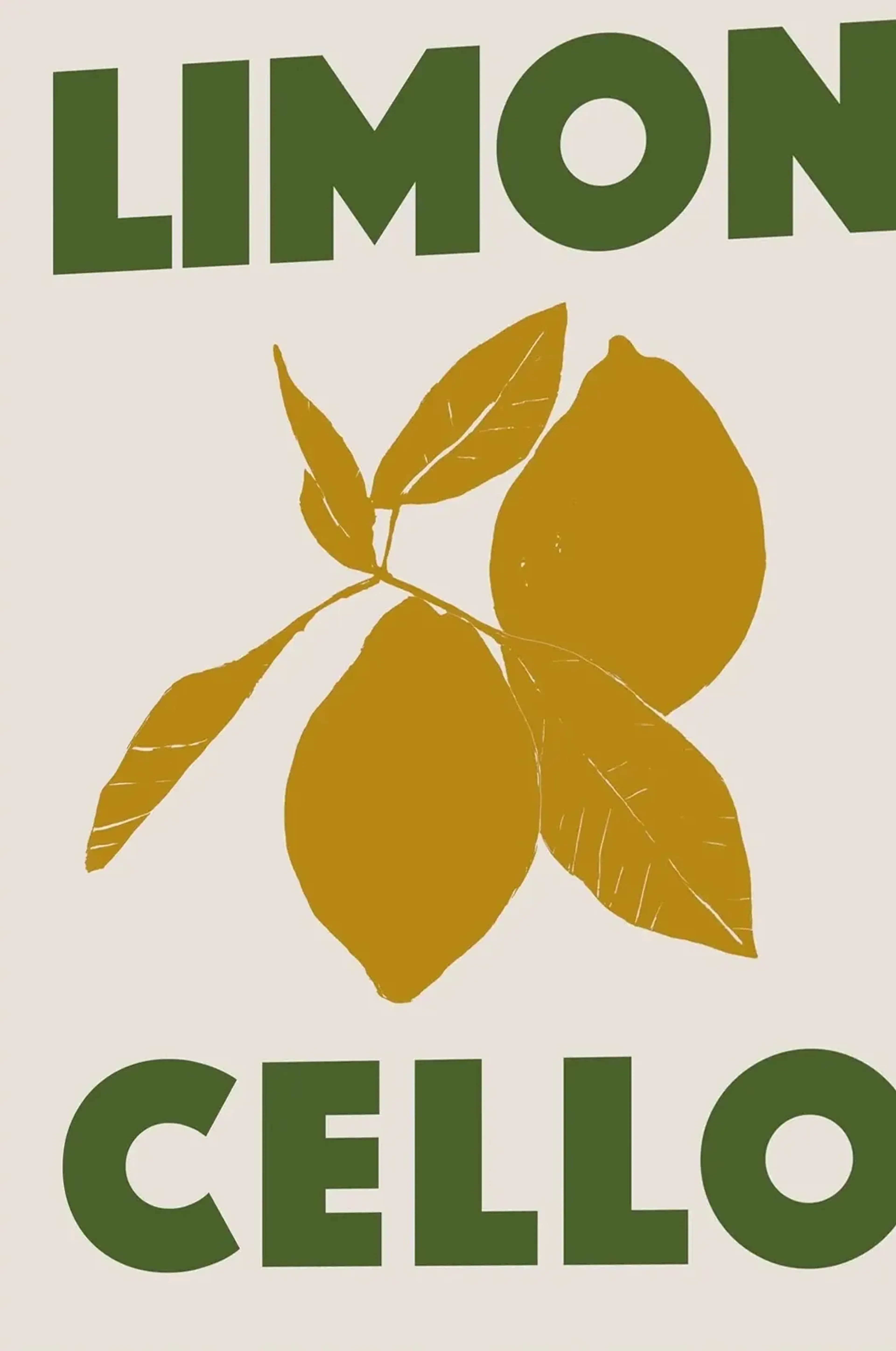 Limoncello in Grün – Motiv als Wandbild auf Holz