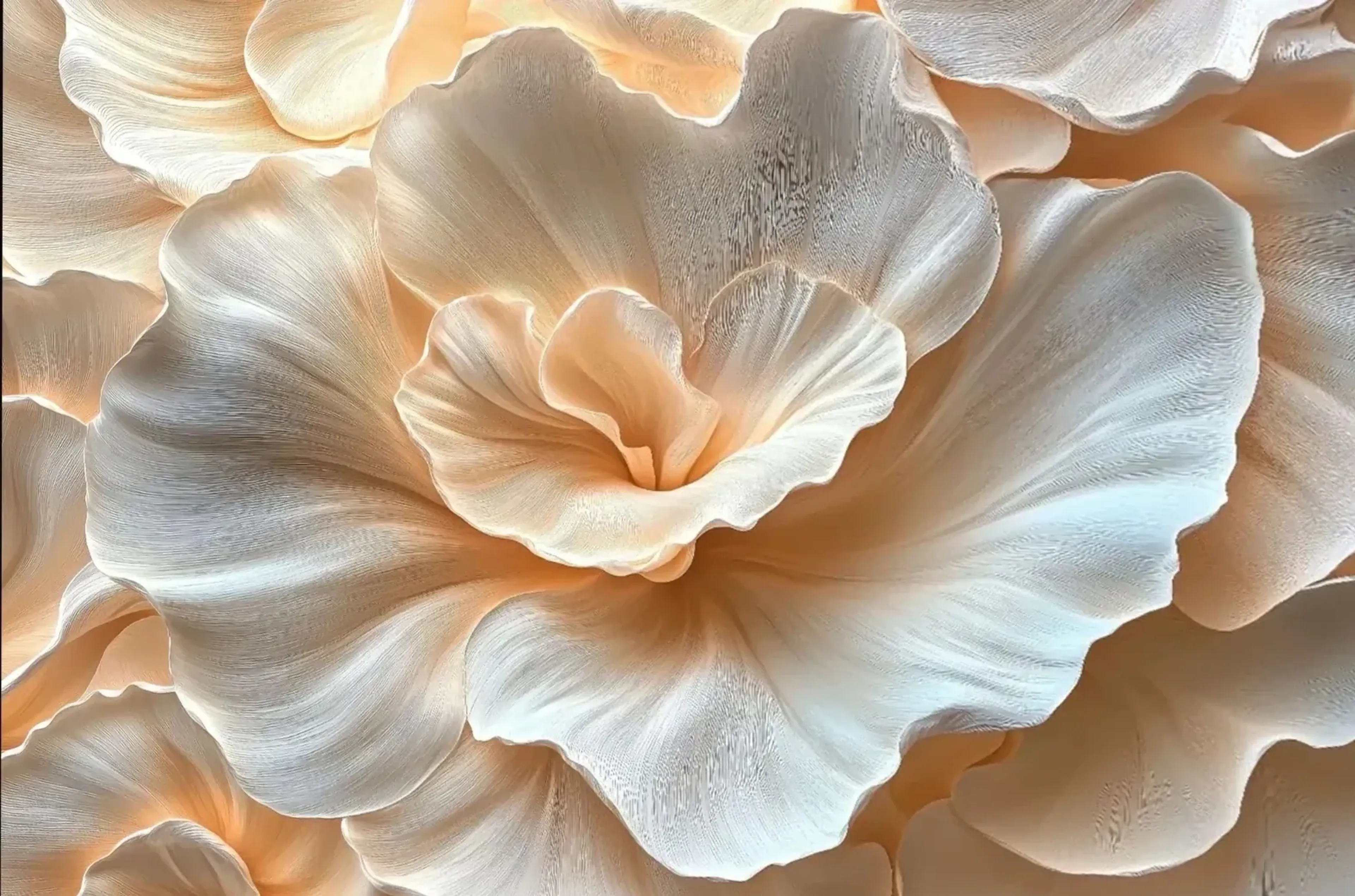 Blüte in Creme – Motiv als Wandbild auf Holz
