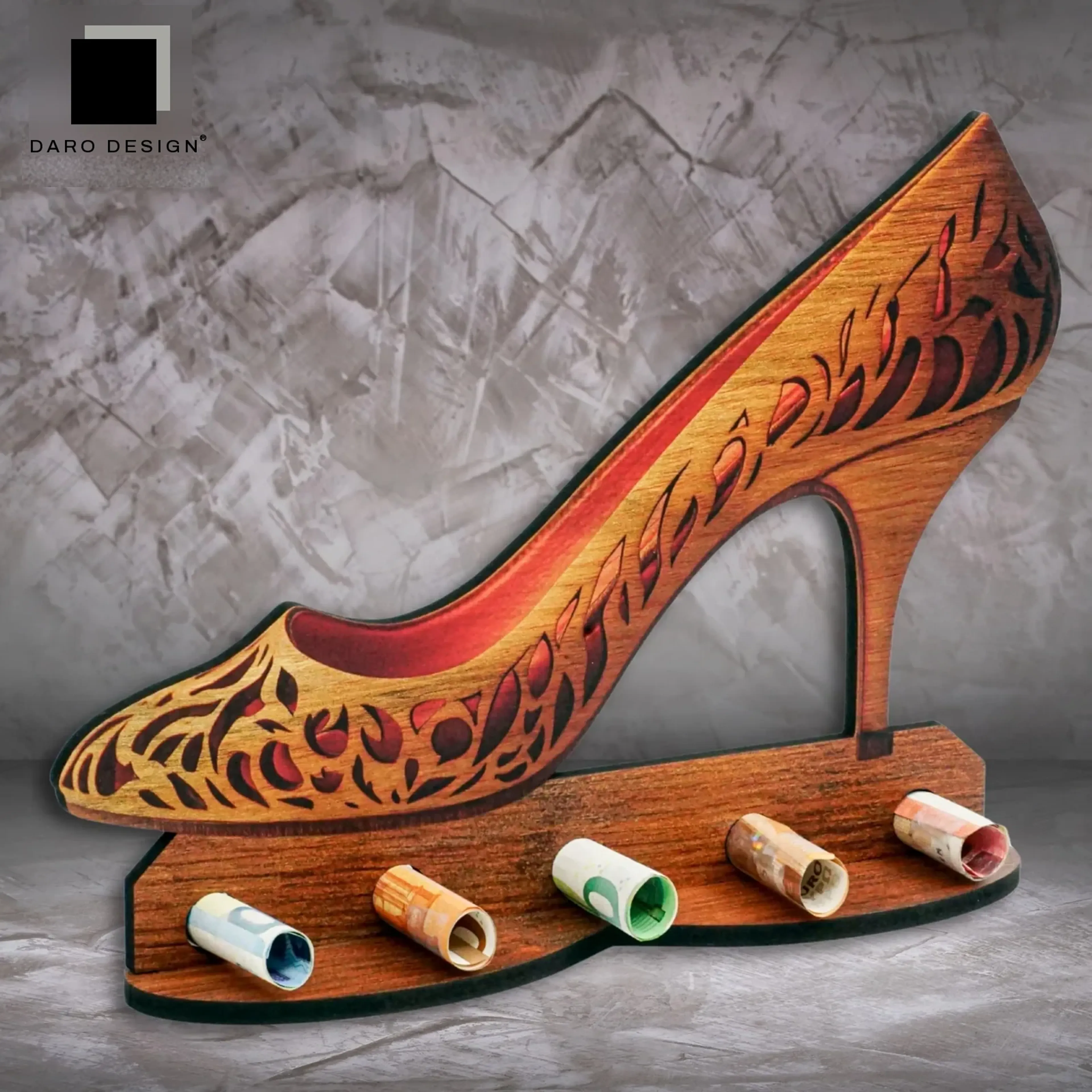 Geldgeschenk „High Heels“ in Holzoptik – Ansicht 3