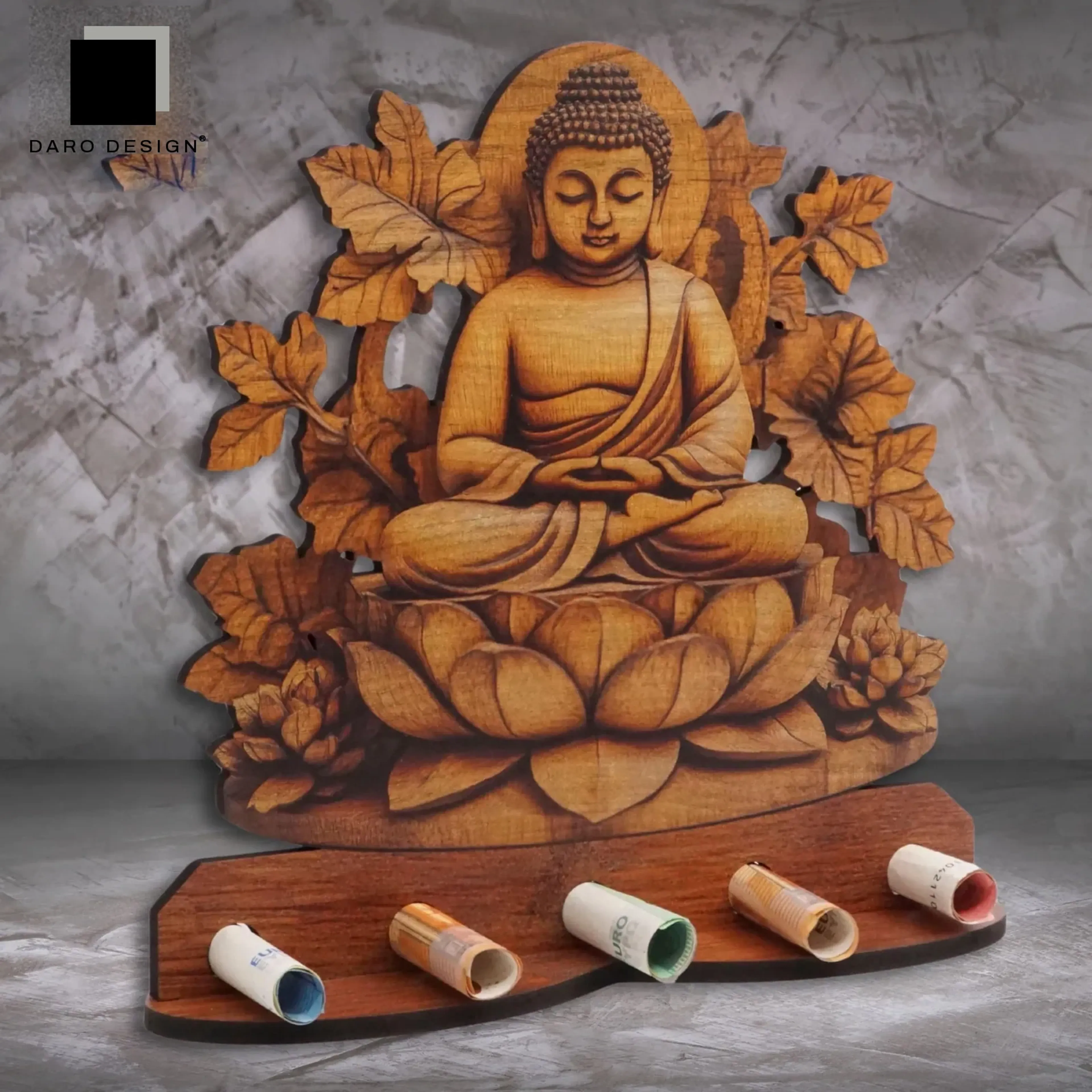 Geldgeschenk „Buddha“ in Holzoptik – Ansicht 3