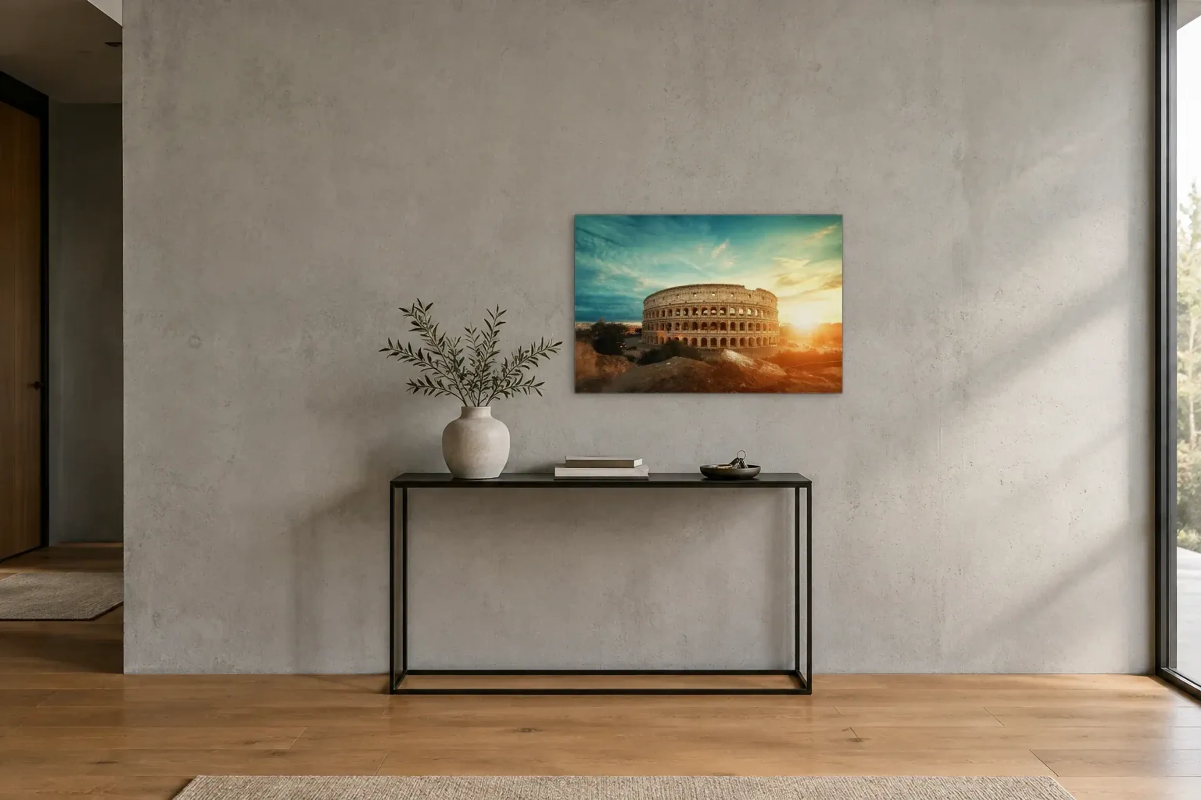 Kolosseum Italien als Wandbild über einer 120-cm-Konsole