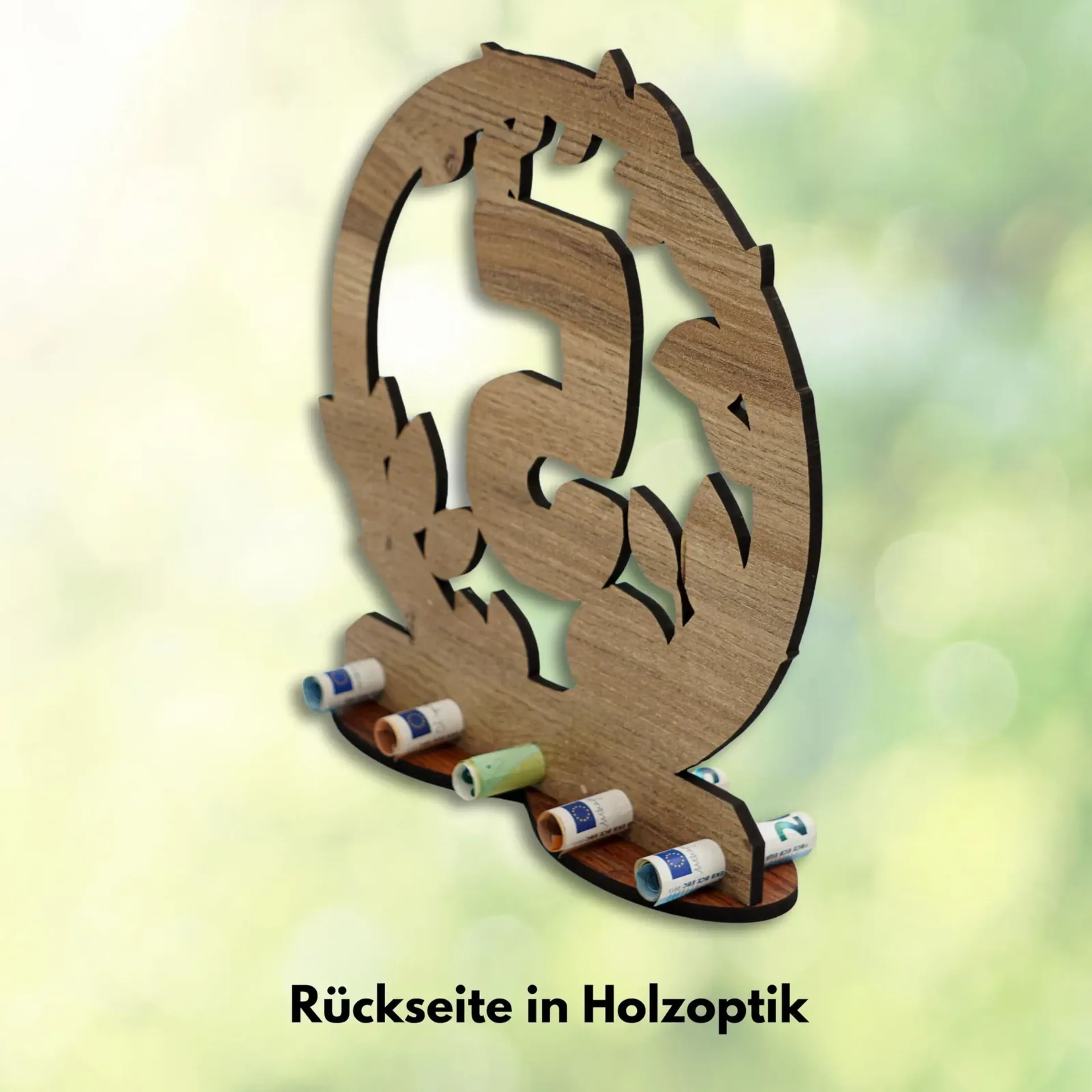 Geldgeschenk-Schild mit Kranz und Ständer – Ansicht 5
