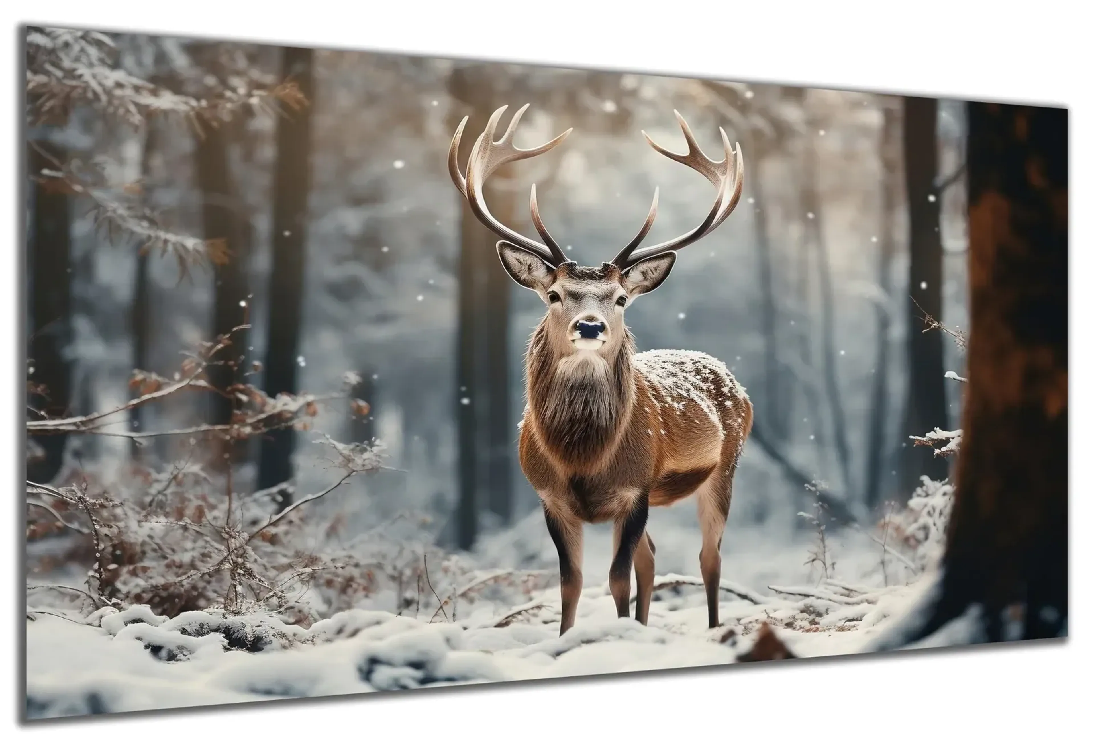 Hirsch im verschneiten Wald – Ansicht 5