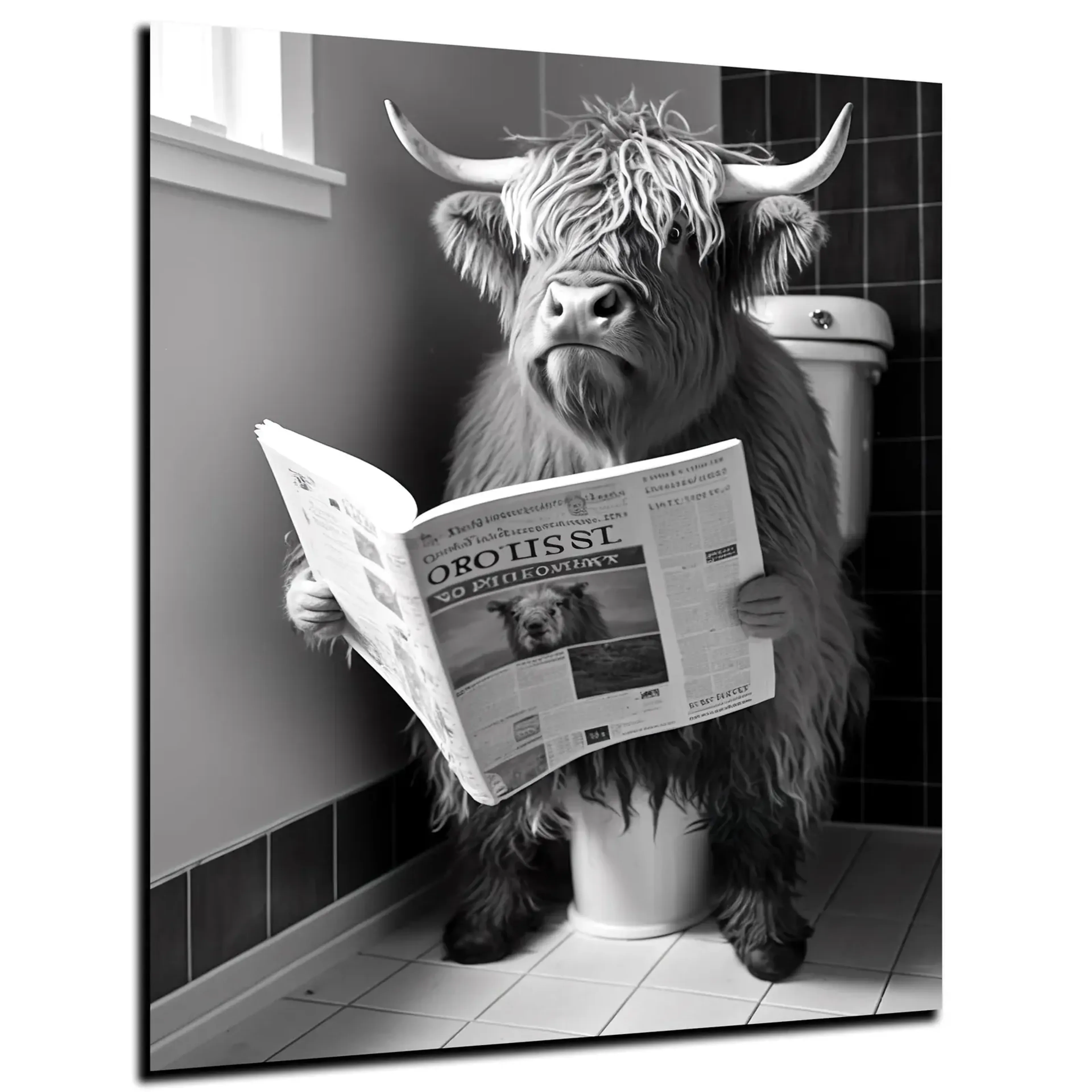 Hochlandrind mit Zeitung – Ansicht 5