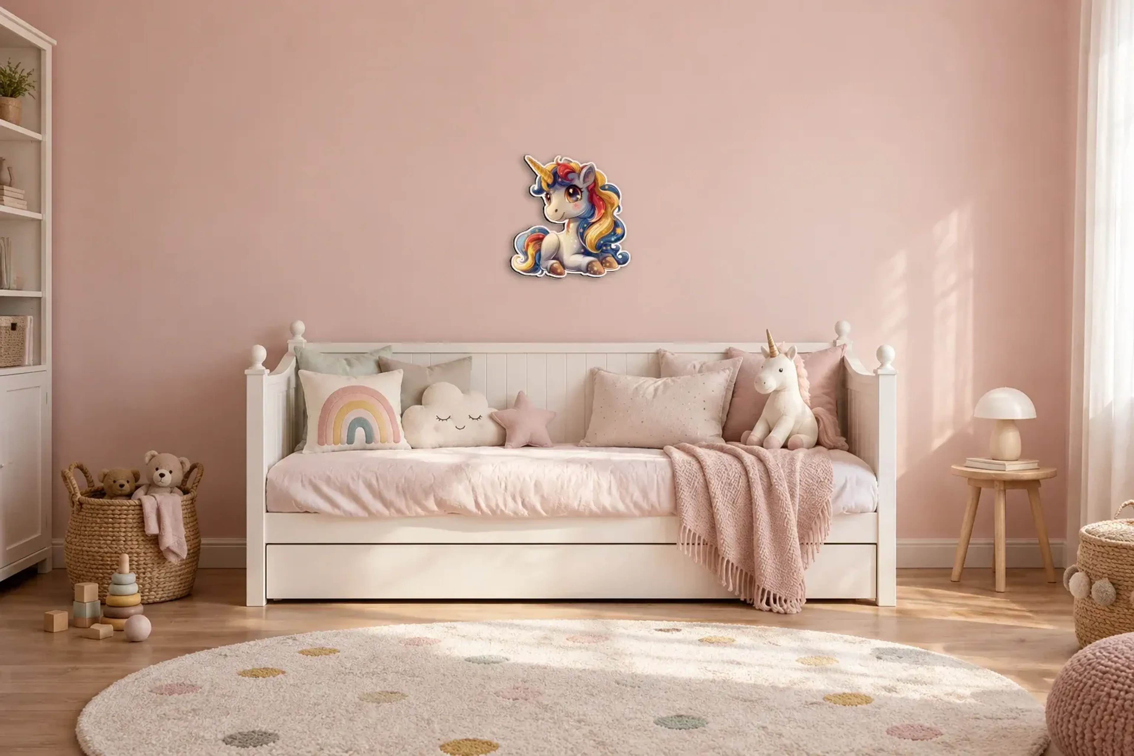 Einhorn Bunt aus der Kollektion Kinderzimmer 3D im Raum