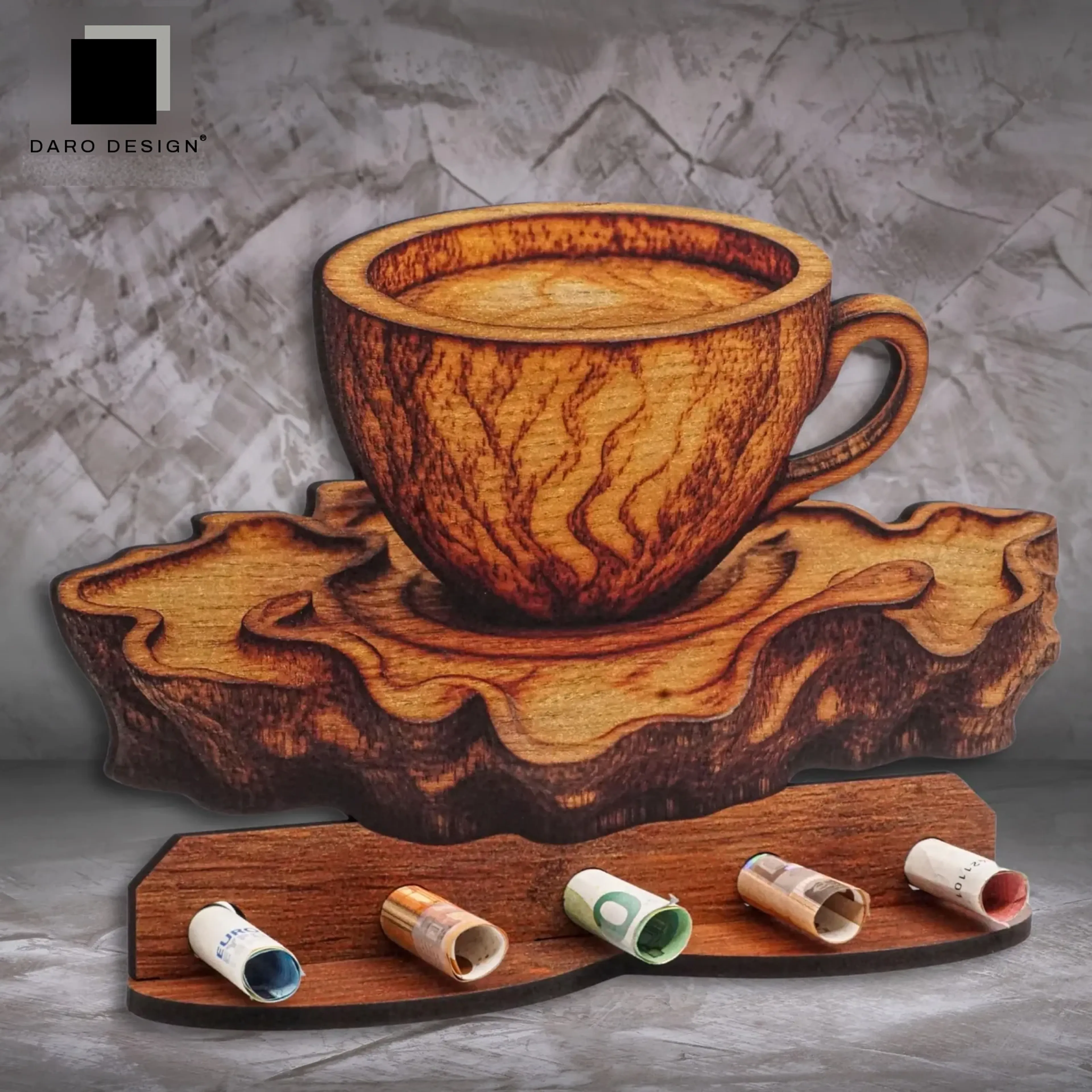 Geldgeschenk „Kaffee“ in Holzoptik – Ansicht 3