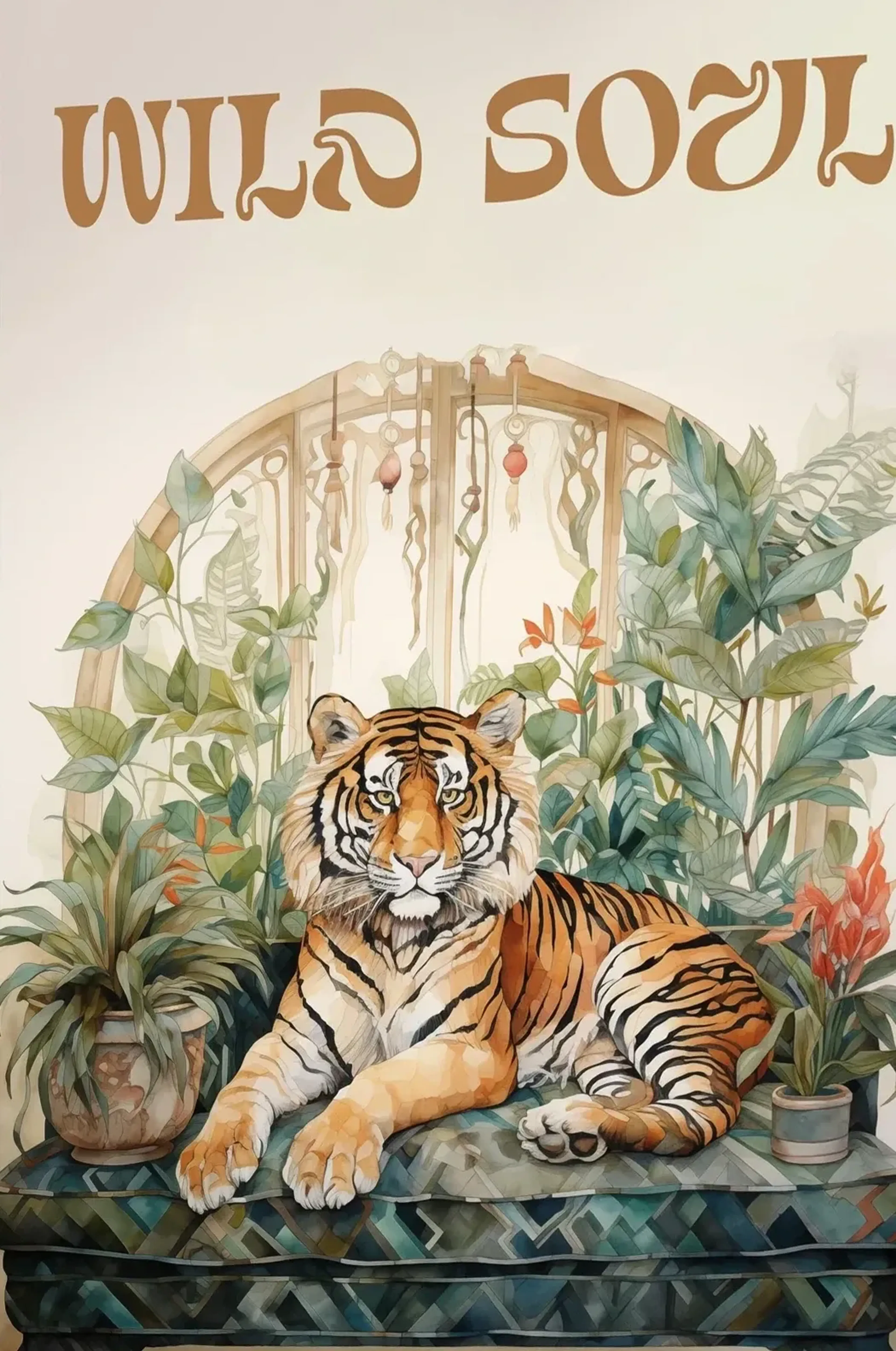 Tiger Wild Soul – Motiv als Wandbild auf Holz