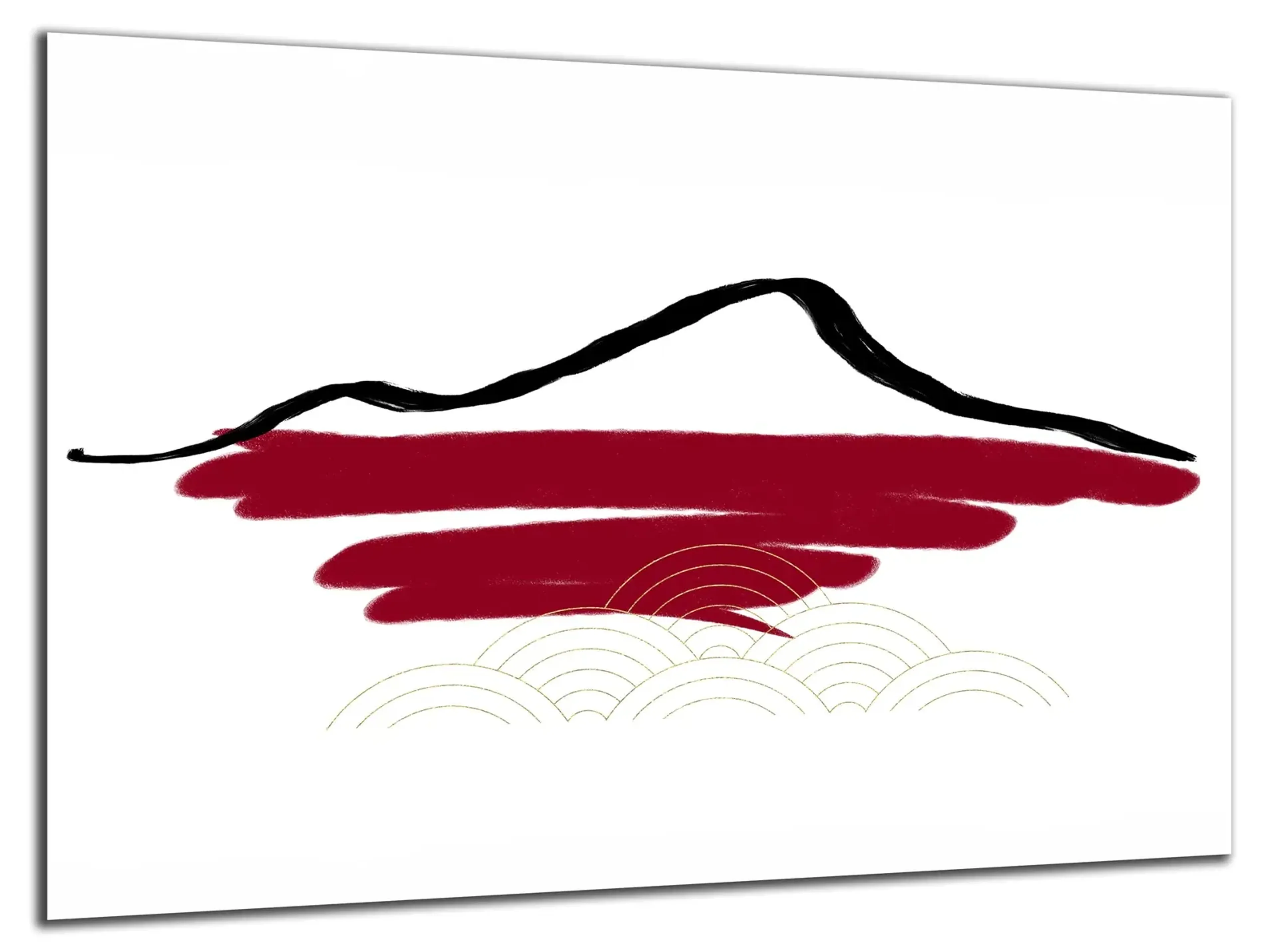 Berglinie über roten Wellen – Ansicht 5