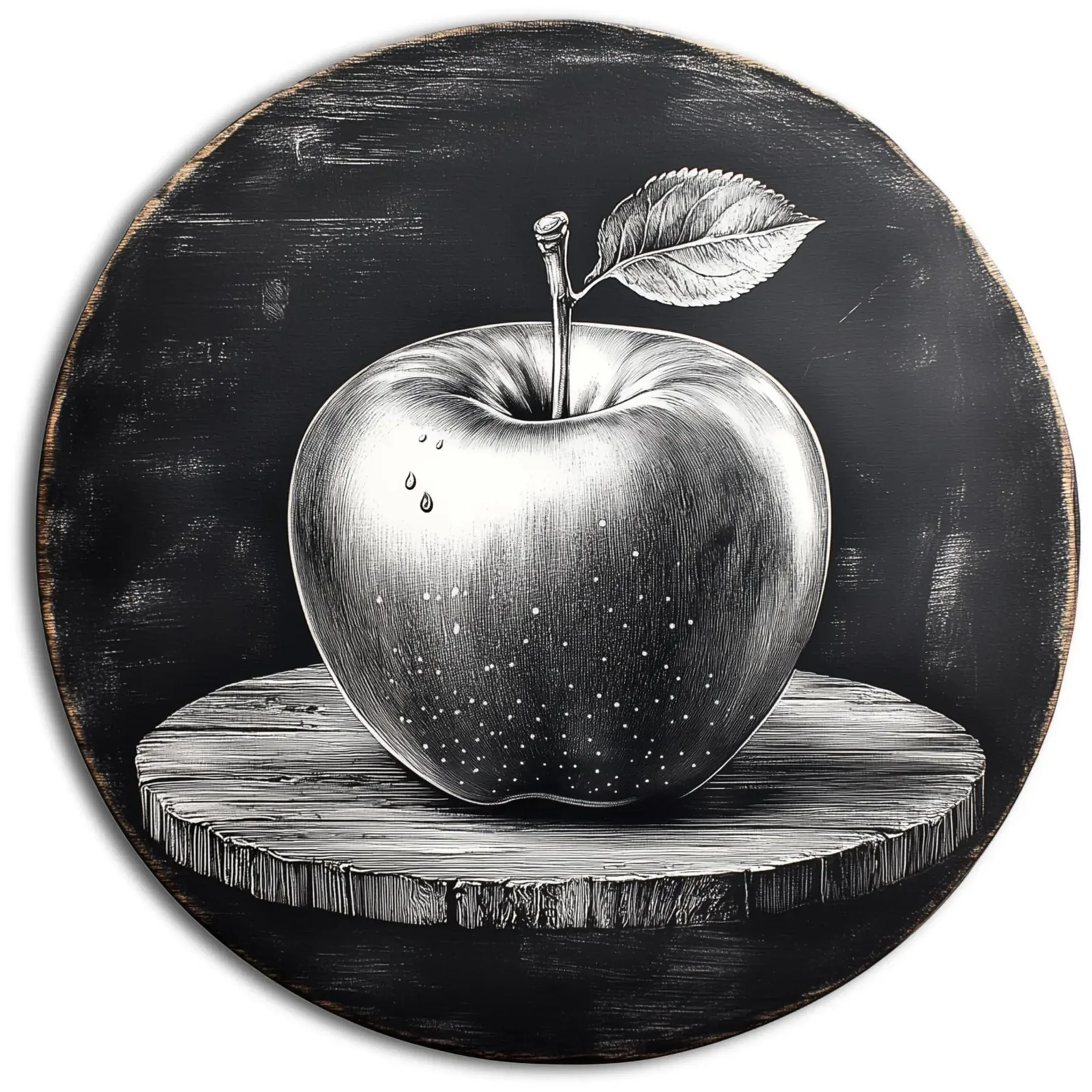 Apfel mit Blatt – Ansicht 5