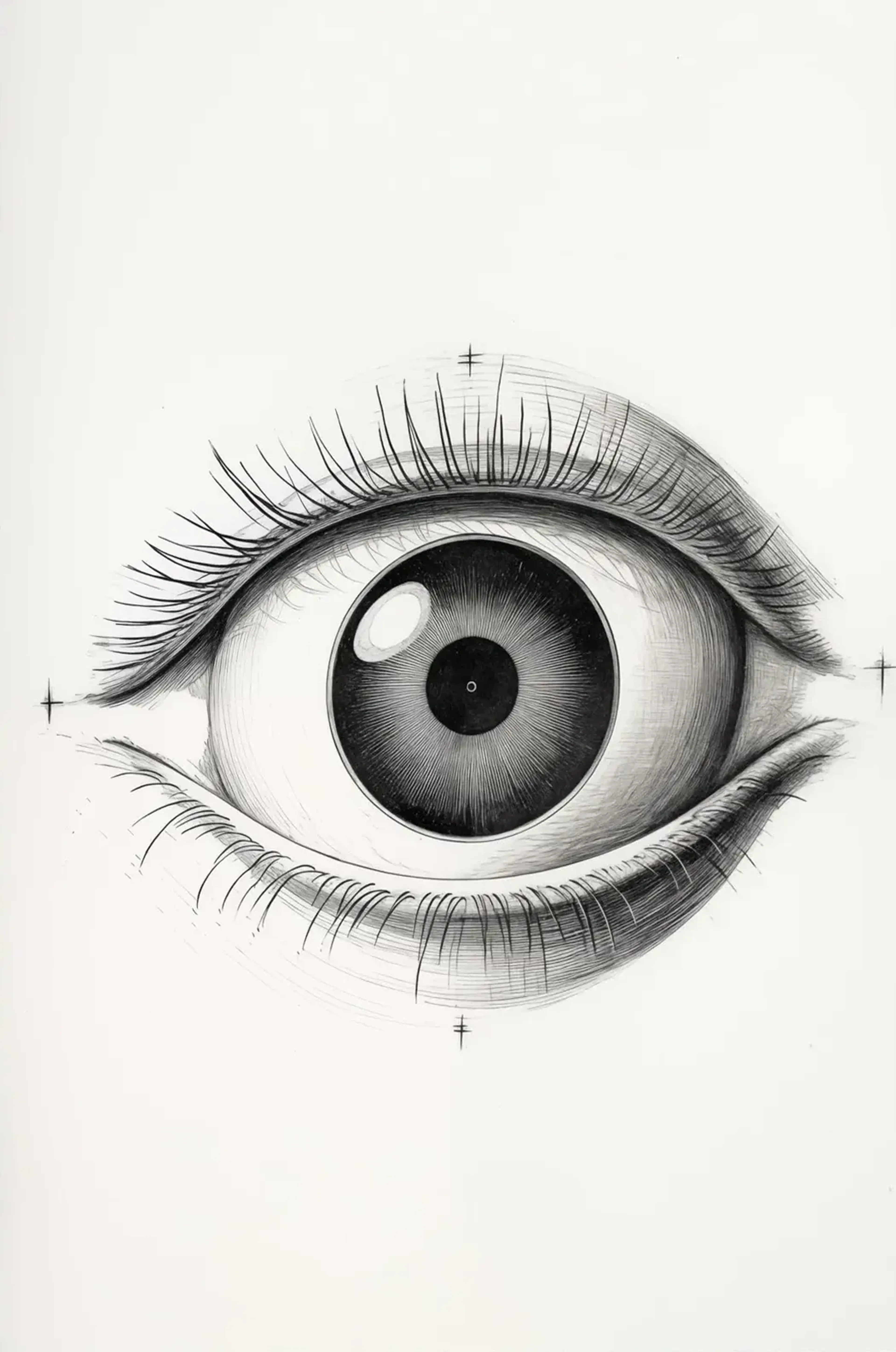 Auge schwarz weiß – Motiv als Wandbild auf Holz