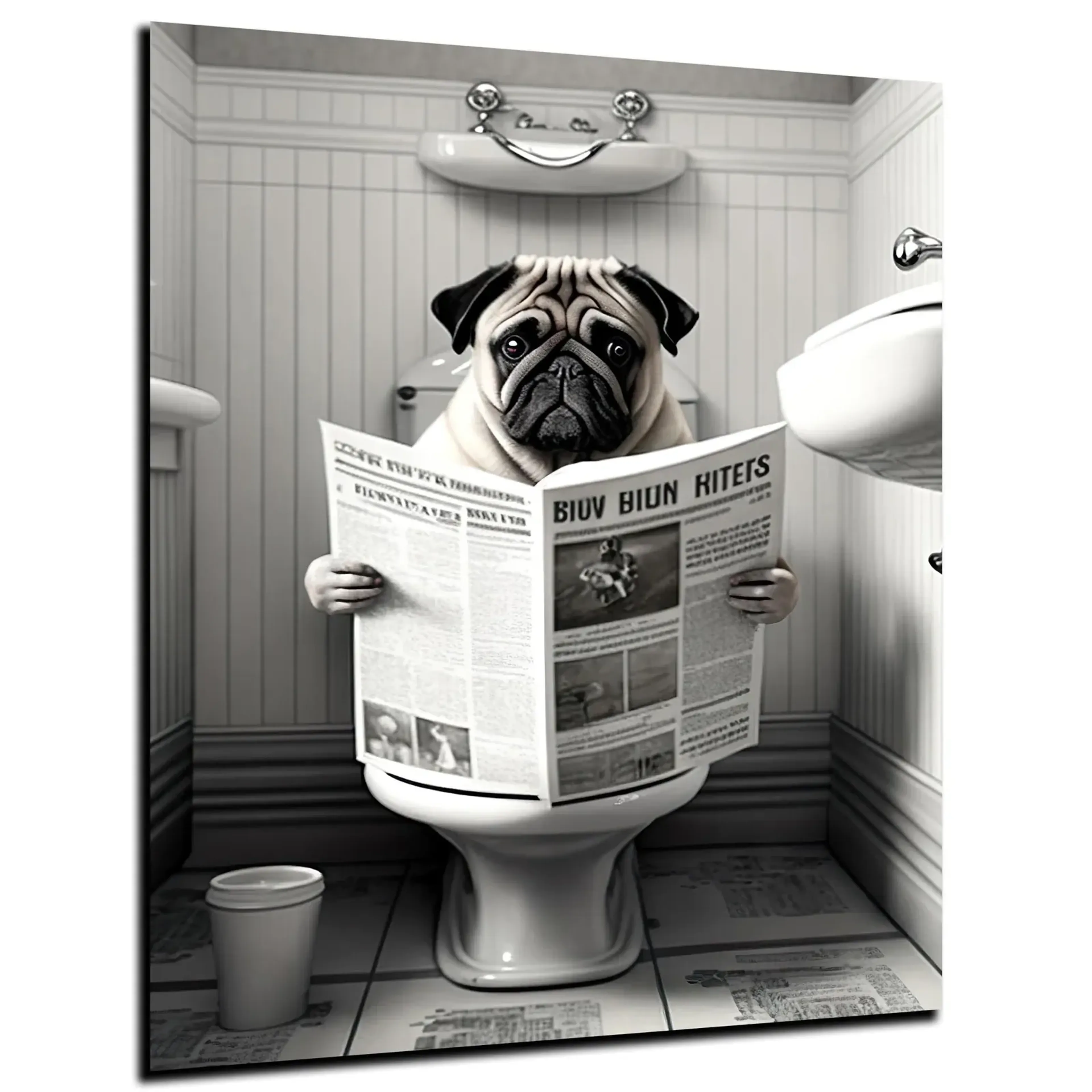Mops mit Zeitung – Ansicht 5
