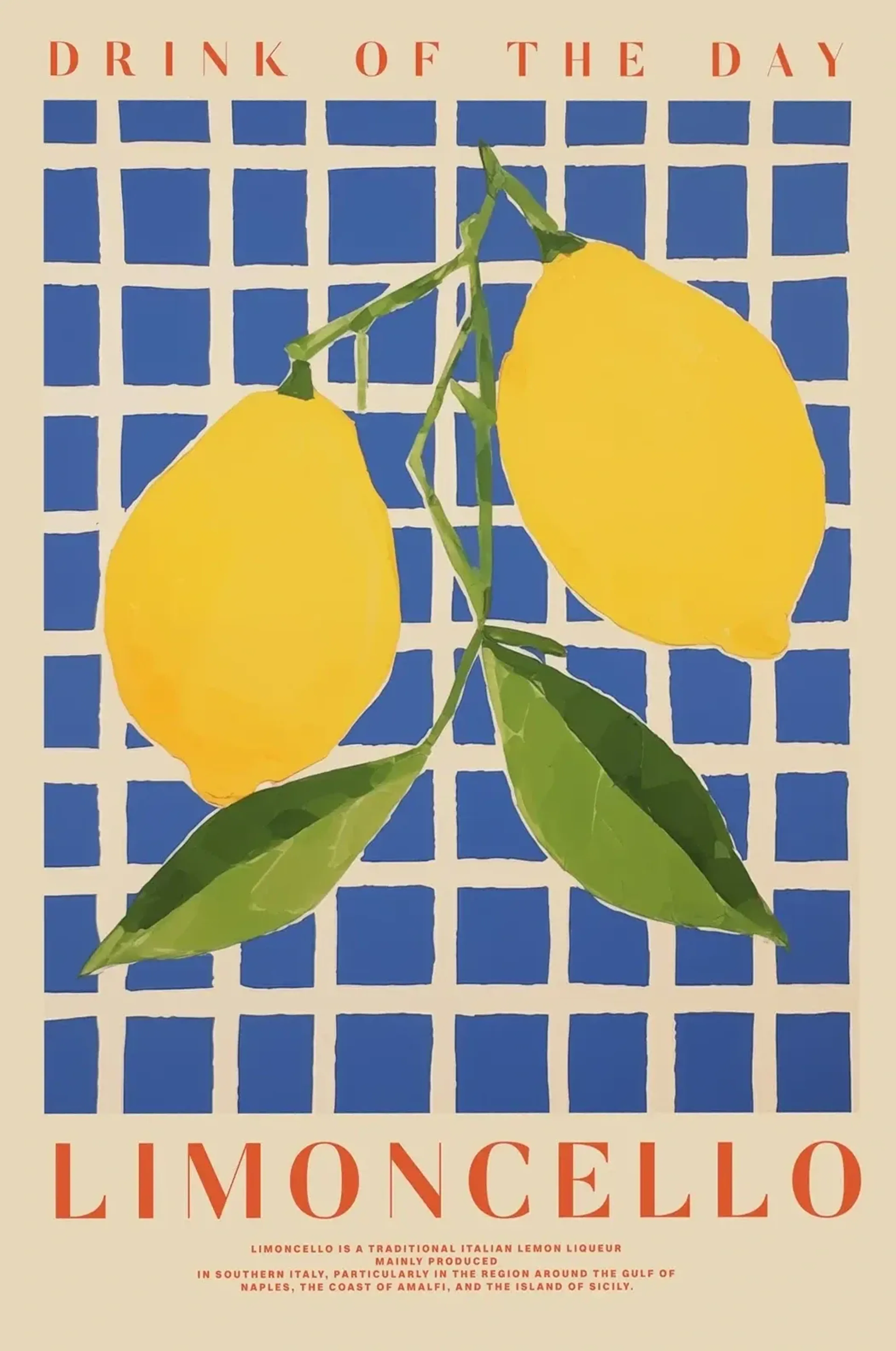 Limoncello – Motiv als Wandbild auf Holz