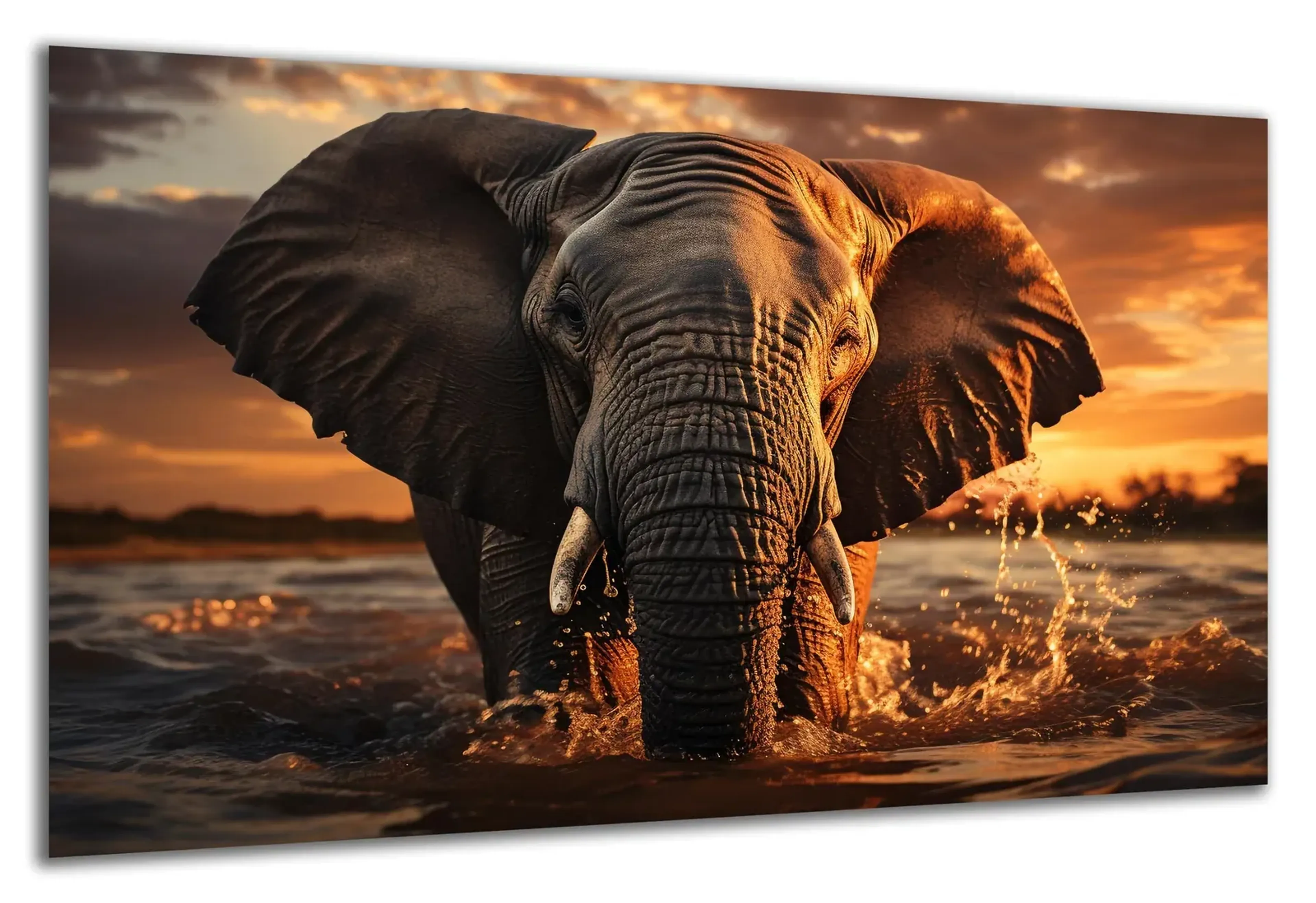 Elefant im Abendwasser – Ansicht 5