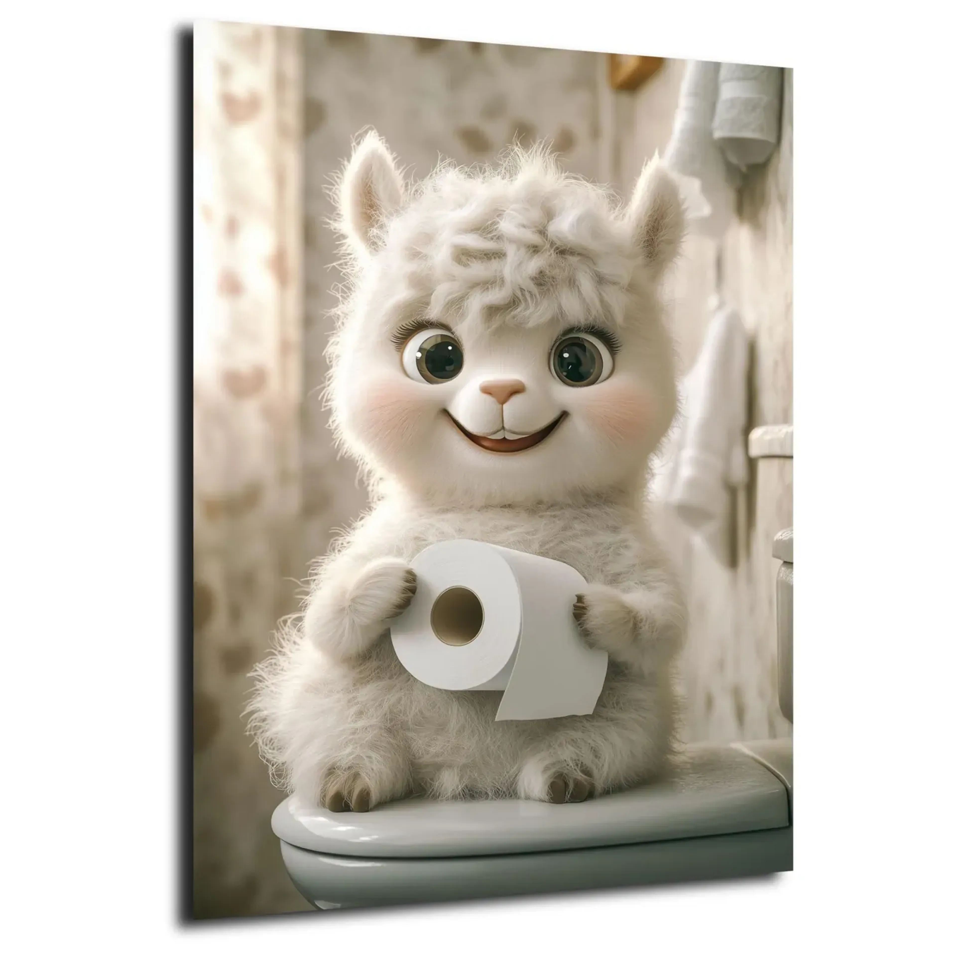 Alpaka mit Papierrolle – Ansicht 5