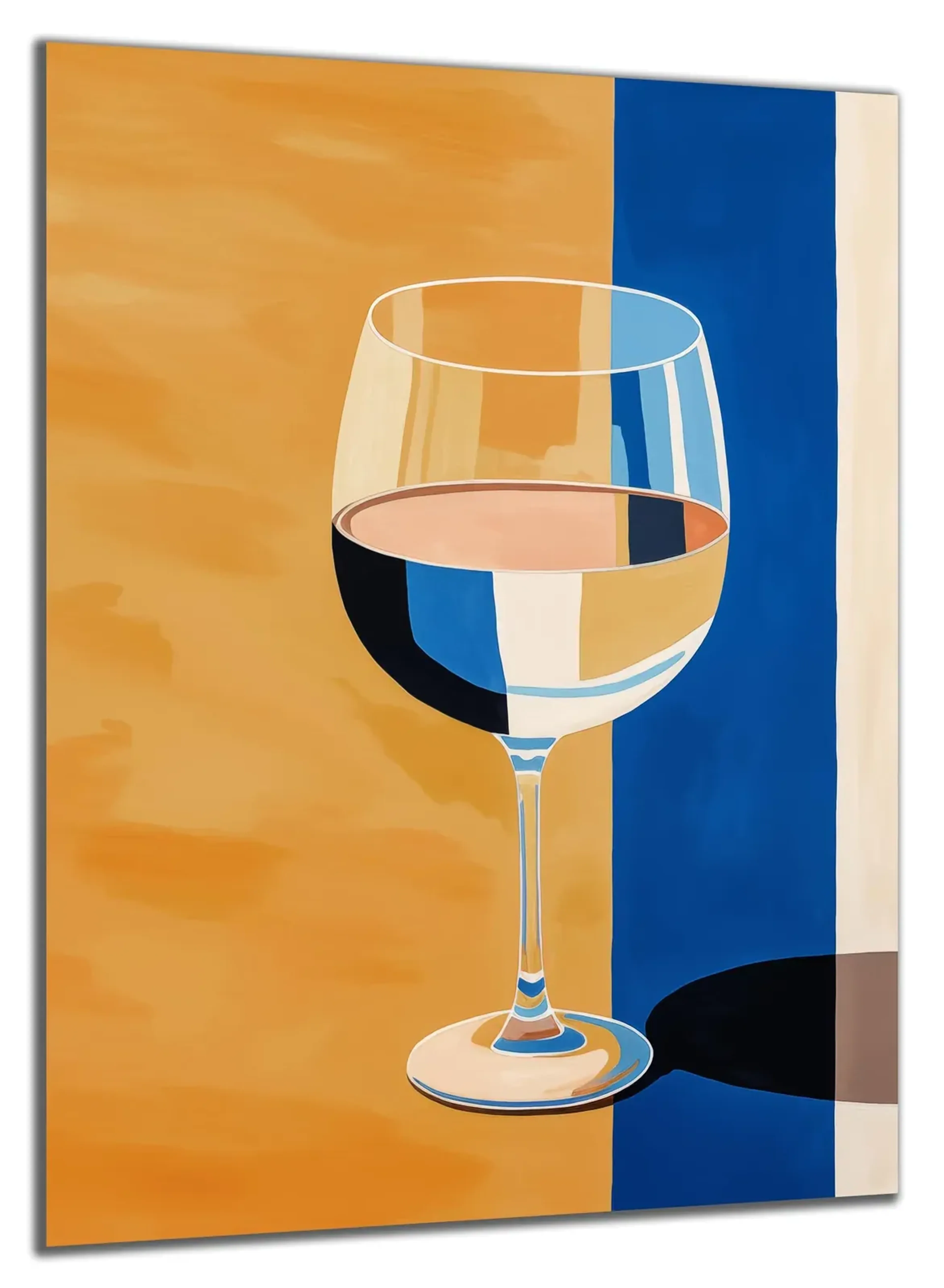 Weinglas in Blau und Ocker – Ansicht 5