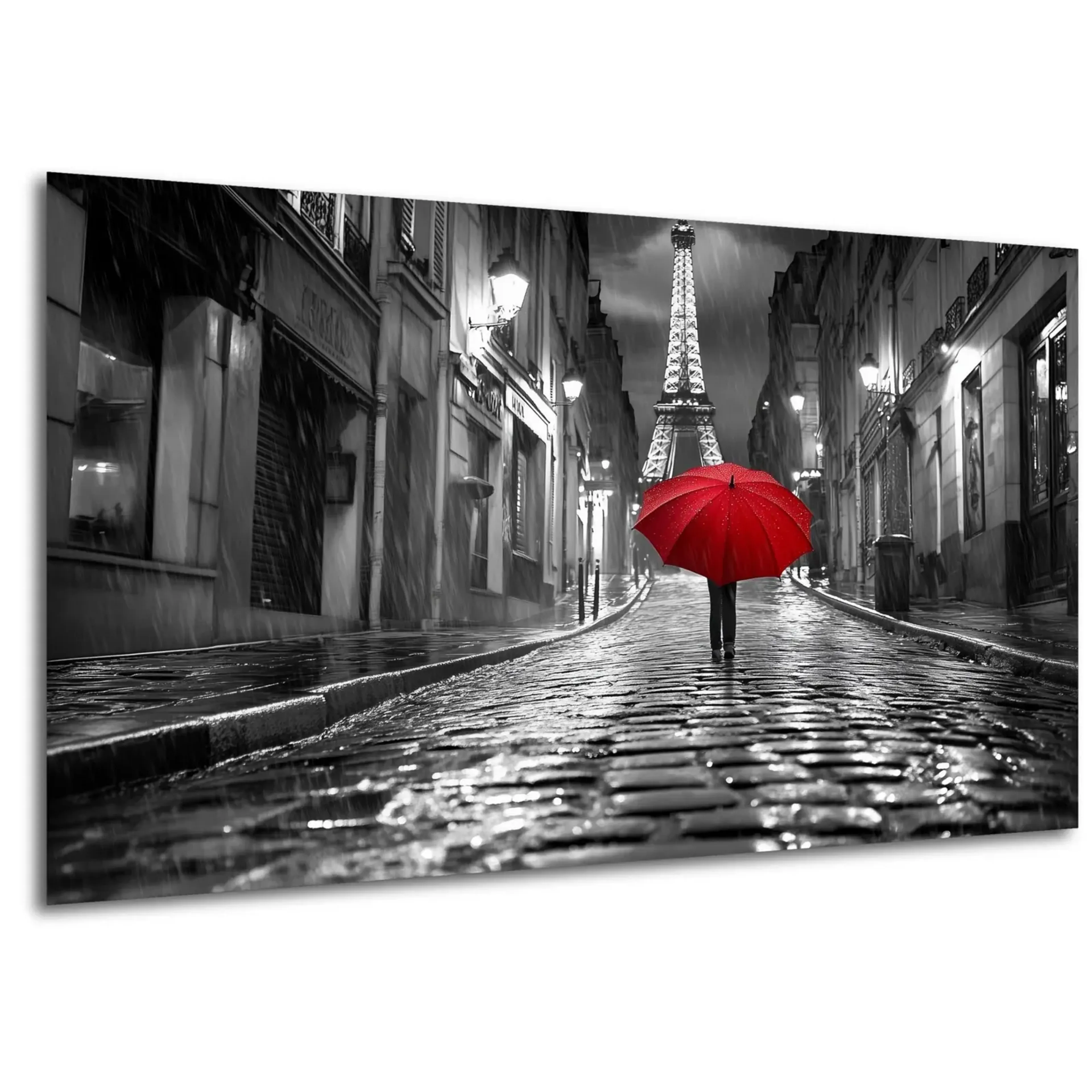 Roter Schirm im Regen – Ansicht 5