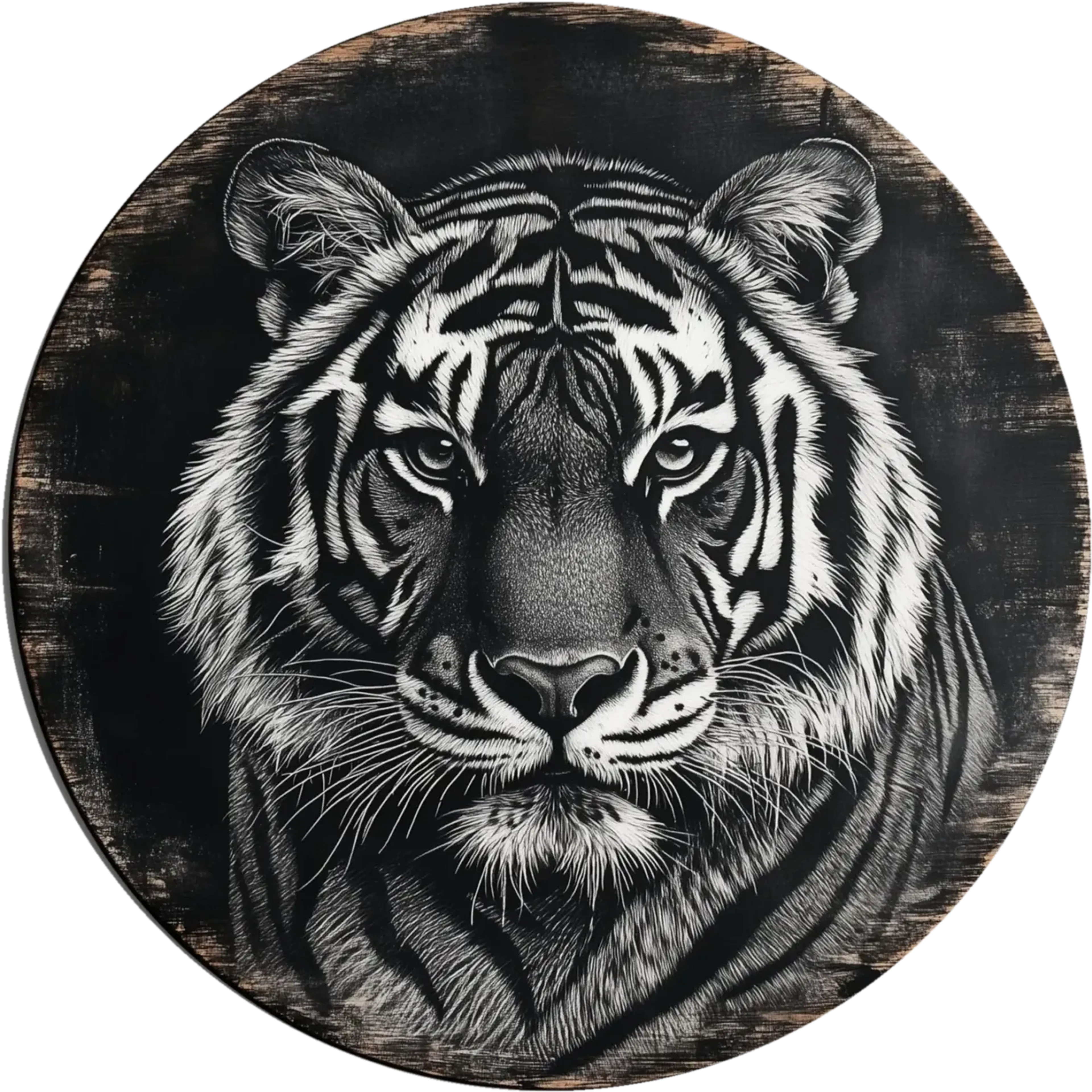 Tiger – Motiv als Wandbild auf Holz