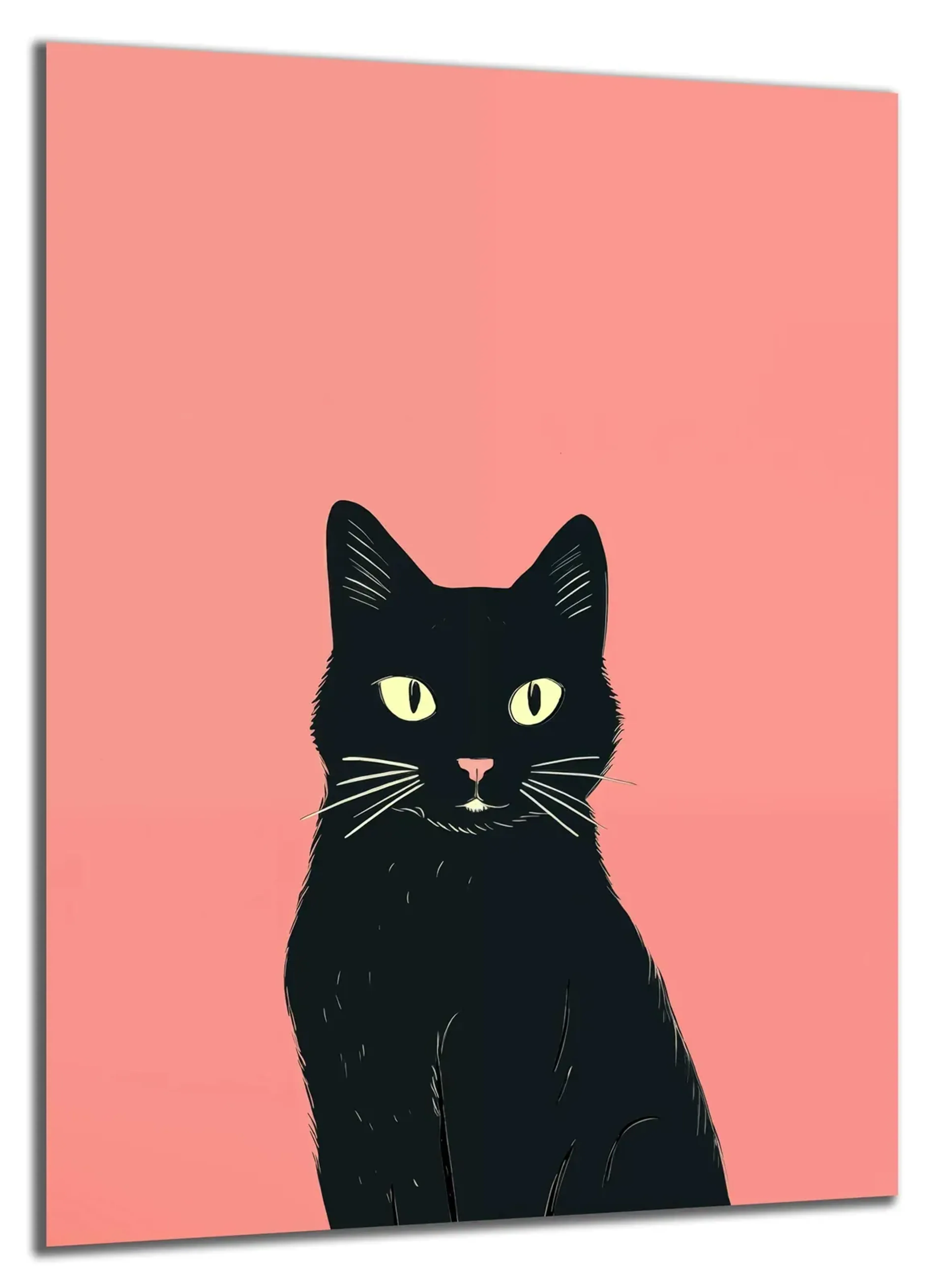 Schwarze Katze auf Rosa – Ansicht 5