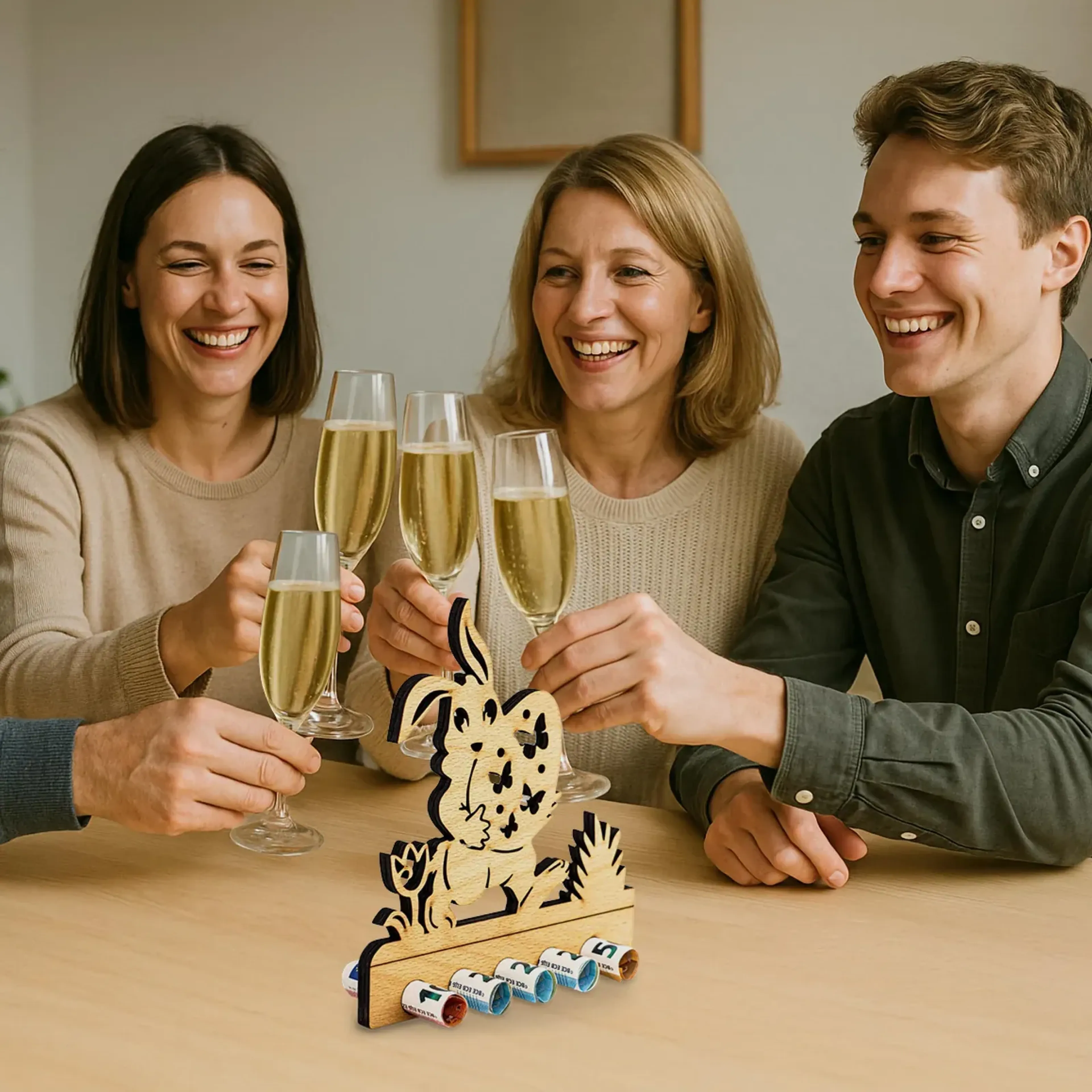 Geldgeschenk „Osterhase“ aus Holz – Ansicht 2