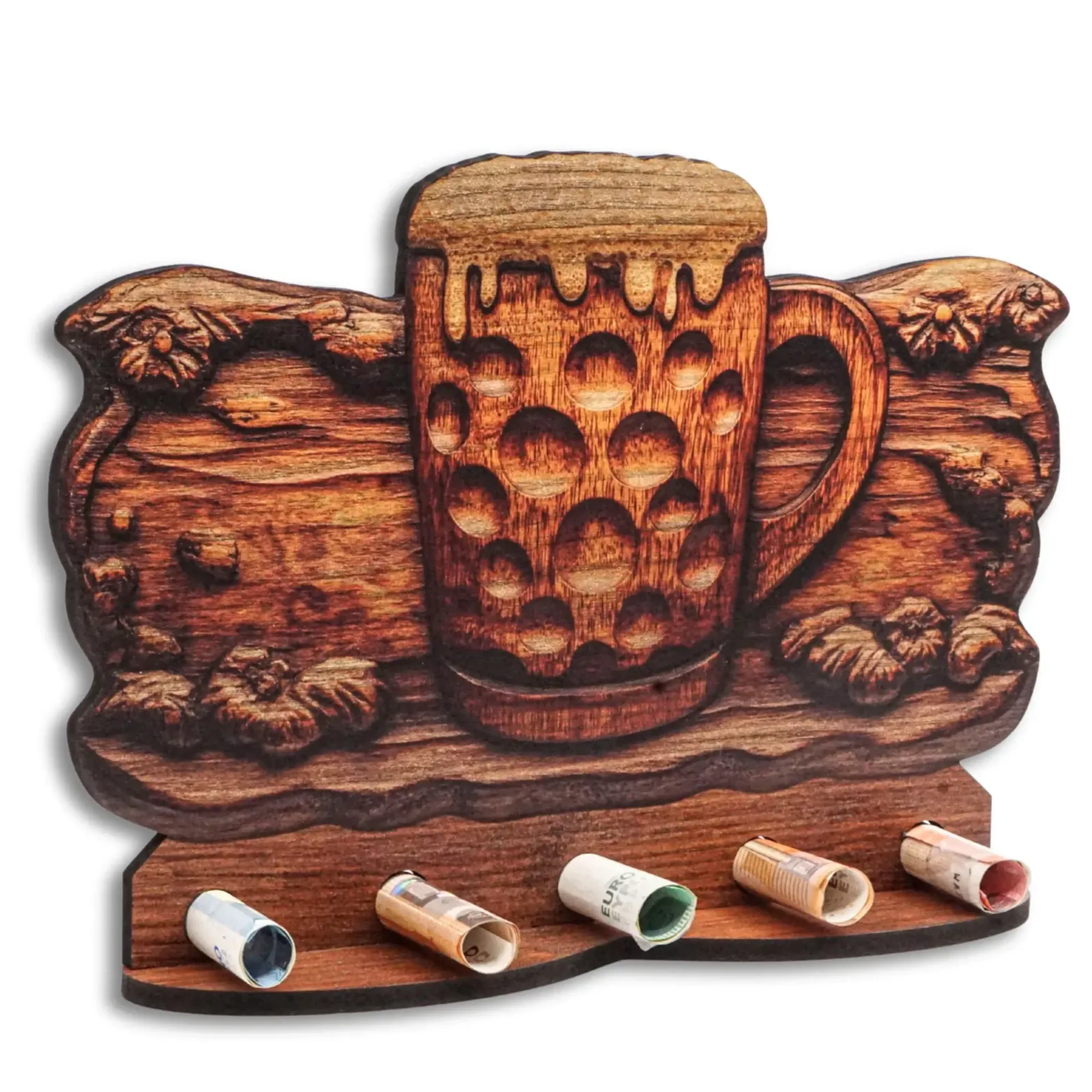 Geldgeschenk „Krug Bier“ in Holzoptik