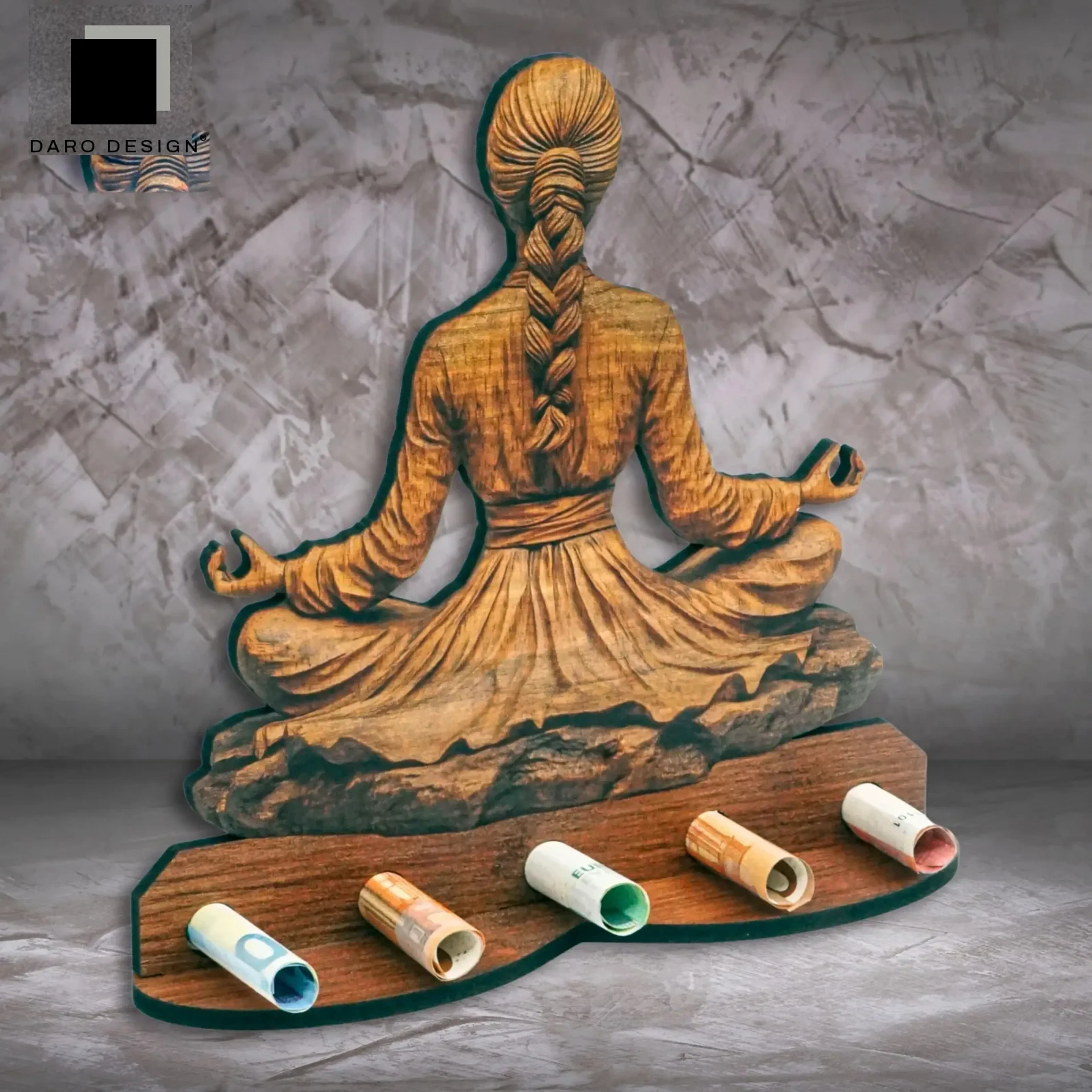 Geldgeschenk „Meditation“ in Holzoptik – Ansicht 3